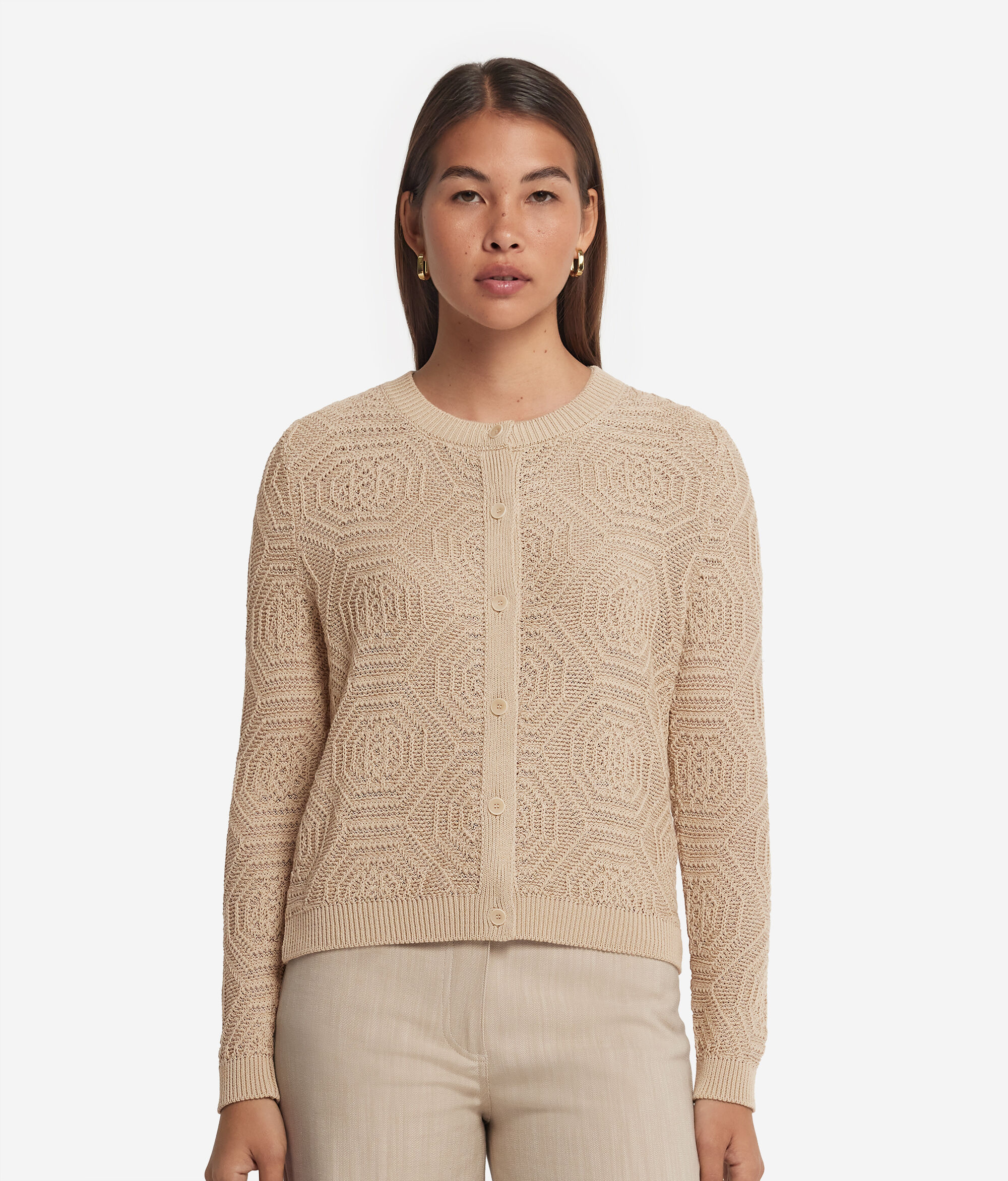 Cardigan with Geometric Design