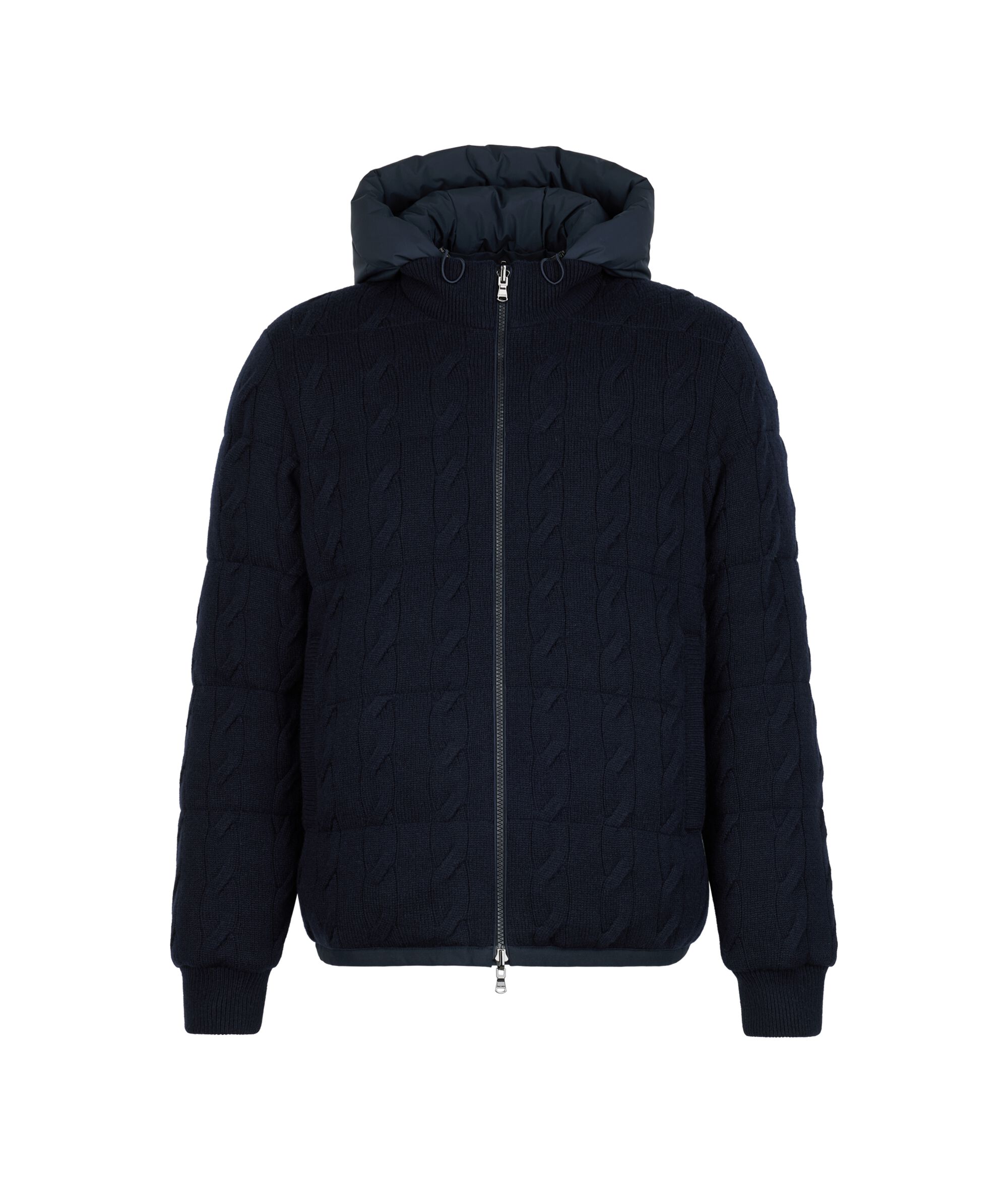 Μπουφάν διπλής όψης με πλεξίδες από cashmere