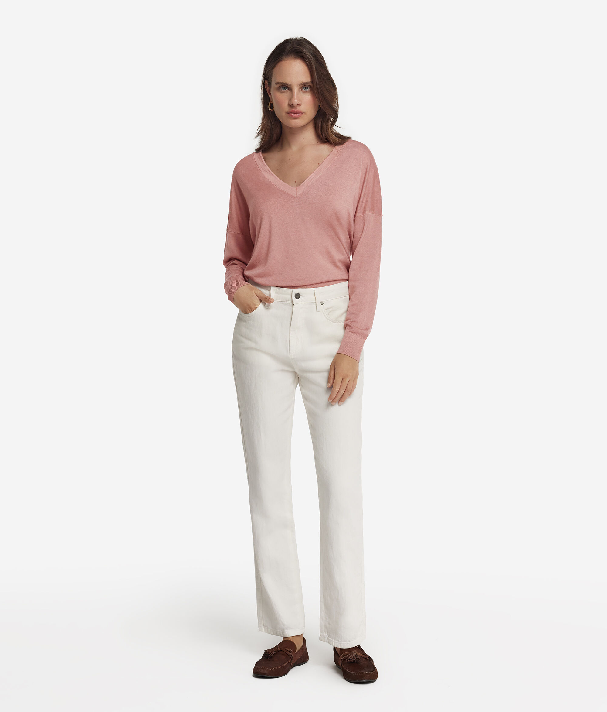 Pullover mit doppeltem V-Ausschnitt aus Kaschmir Ultrafine