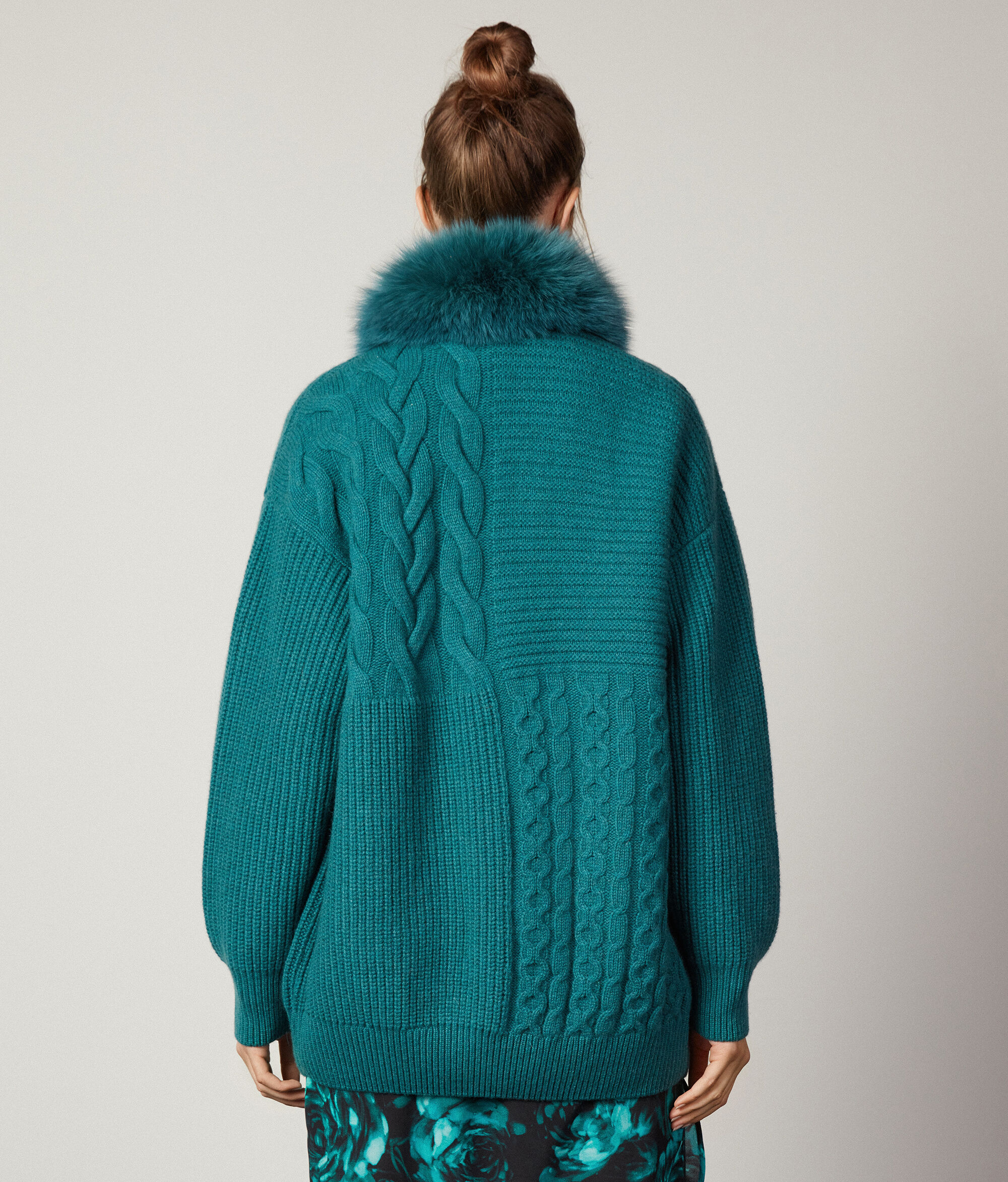 Ultrasoft Cashmere Cable-Knit Coat