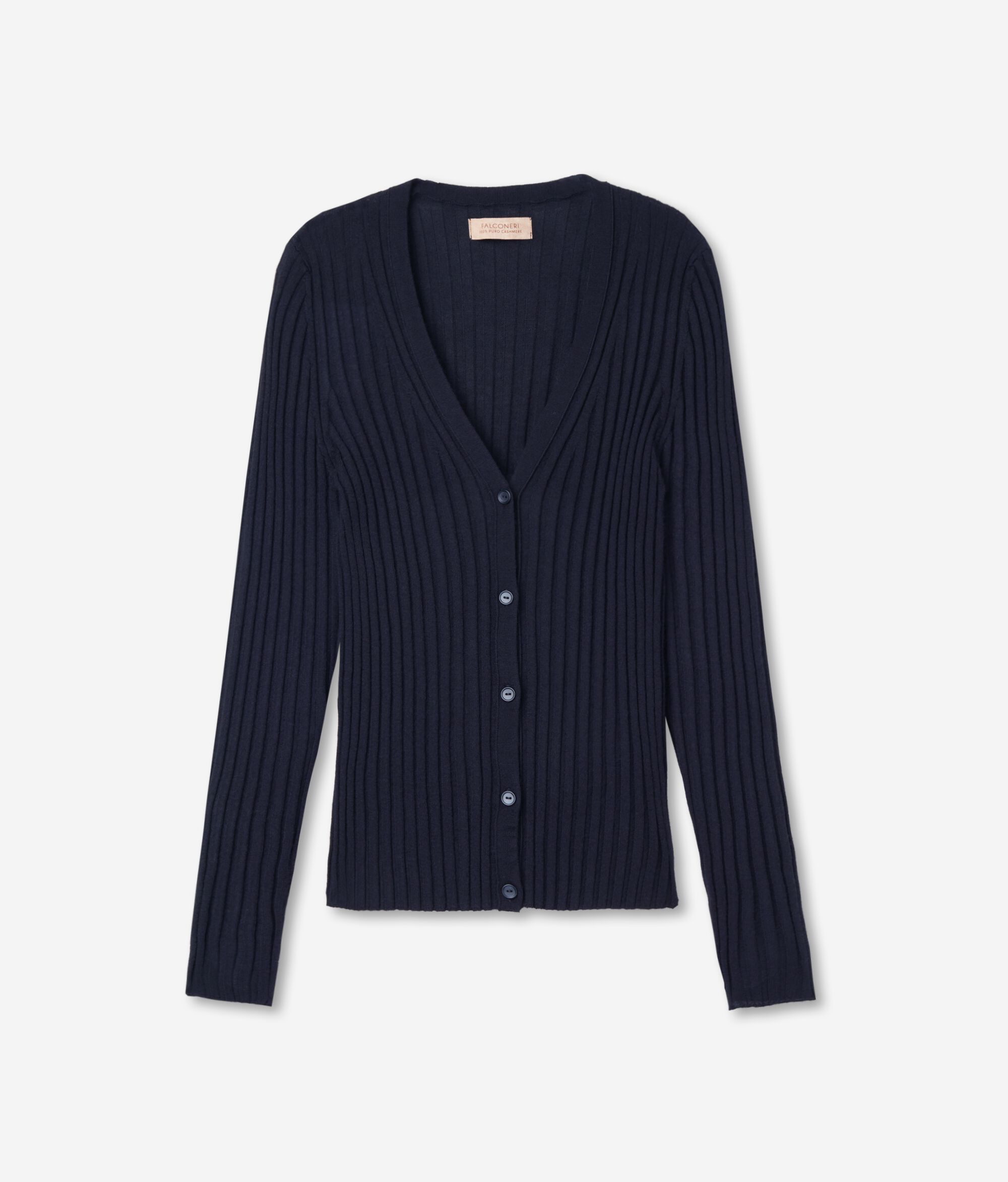 Кардиган из ультратонкого кашемира в рубчик