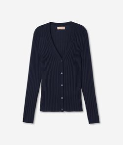 Ribbed Ultrafine Cashmere Cardigan