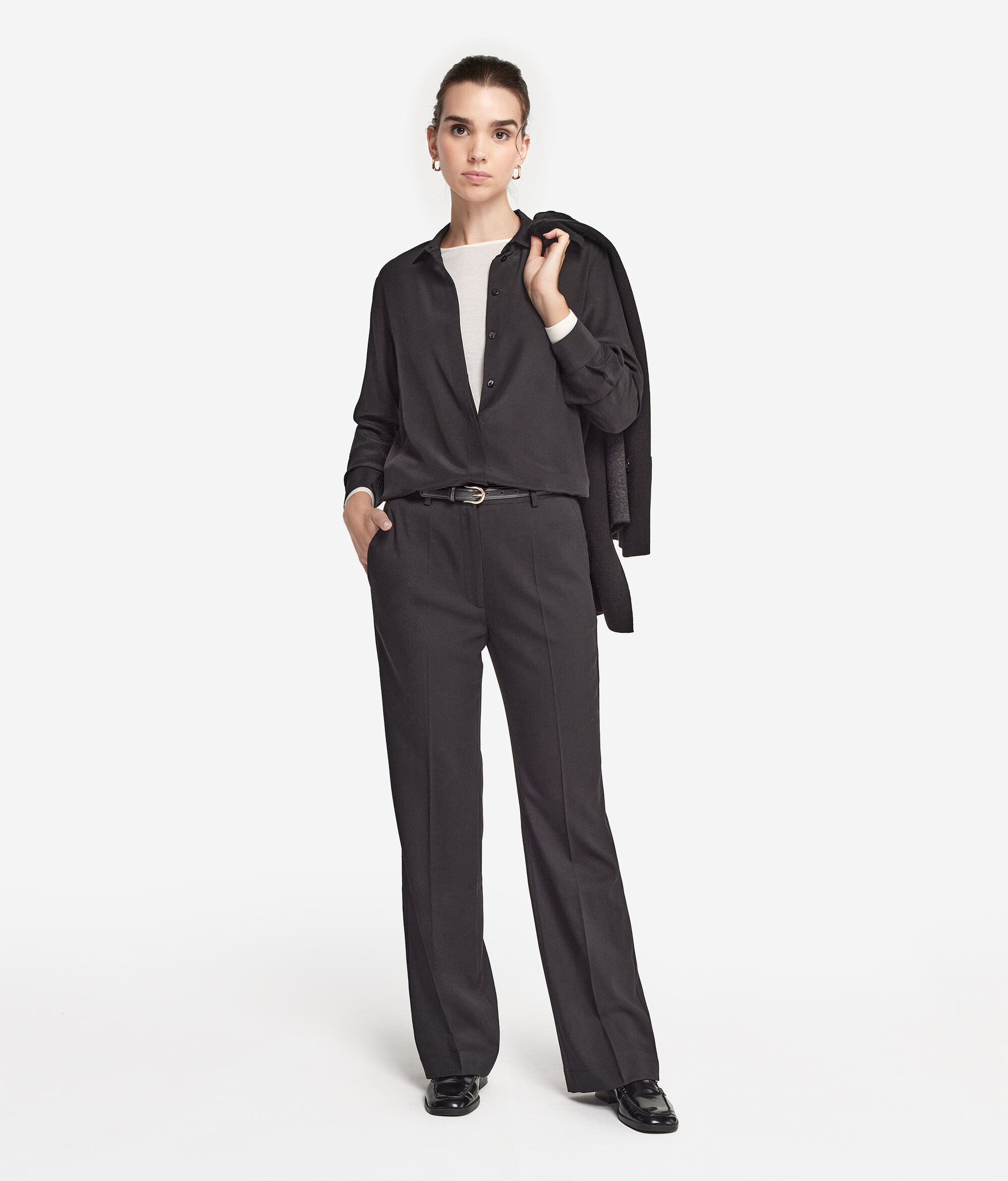 Chemise avec col en soie