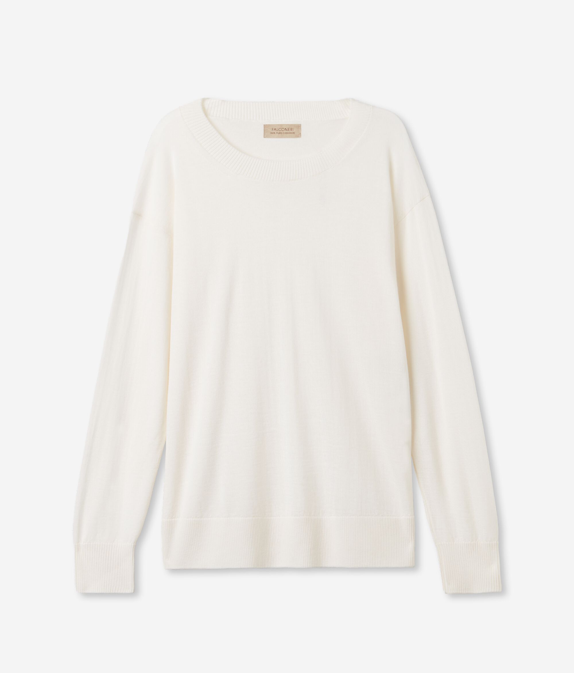Cashmere Crew Neck Sweater with Slits
