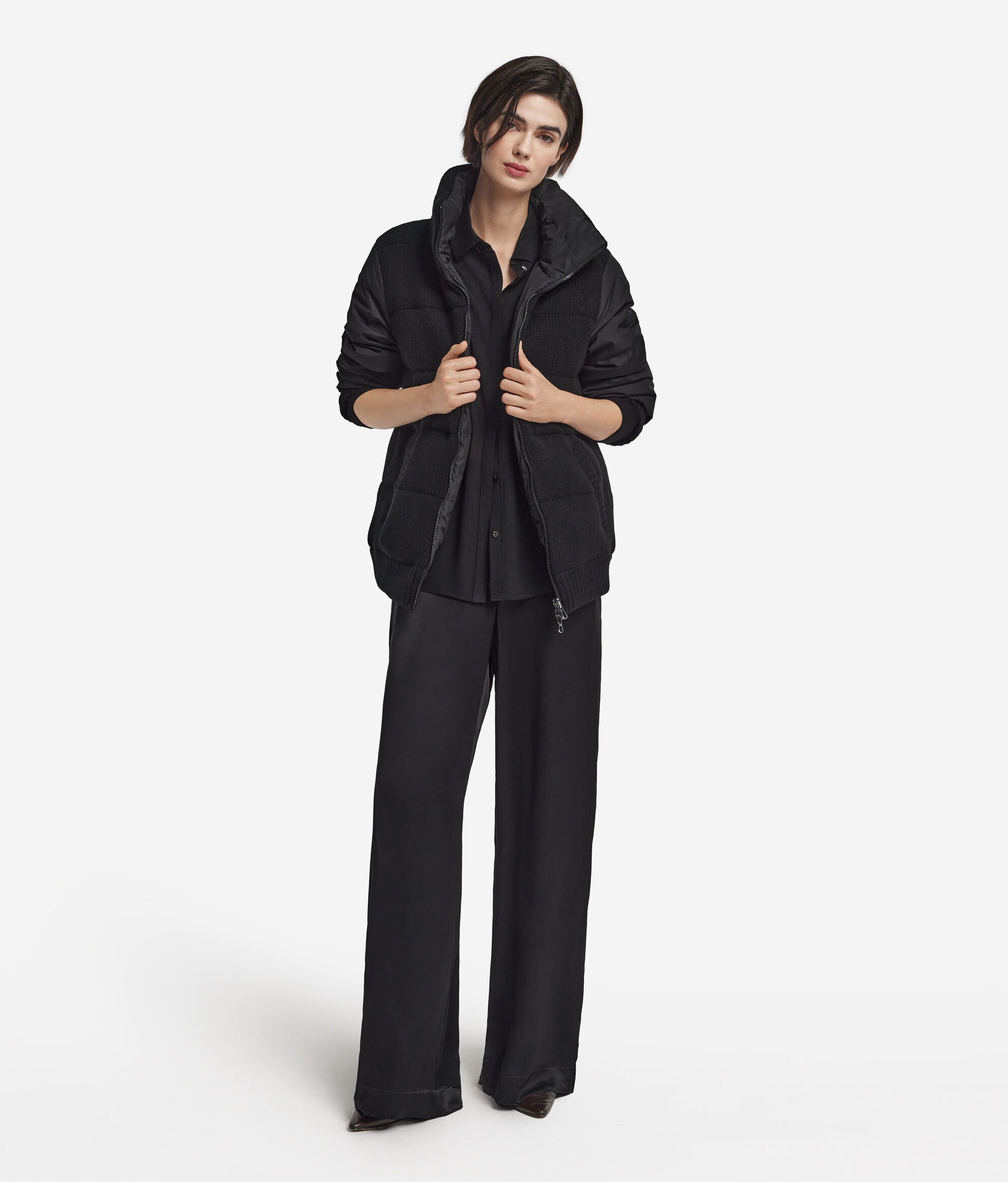 Wendedaunenjacke aus Kaschmirstrick