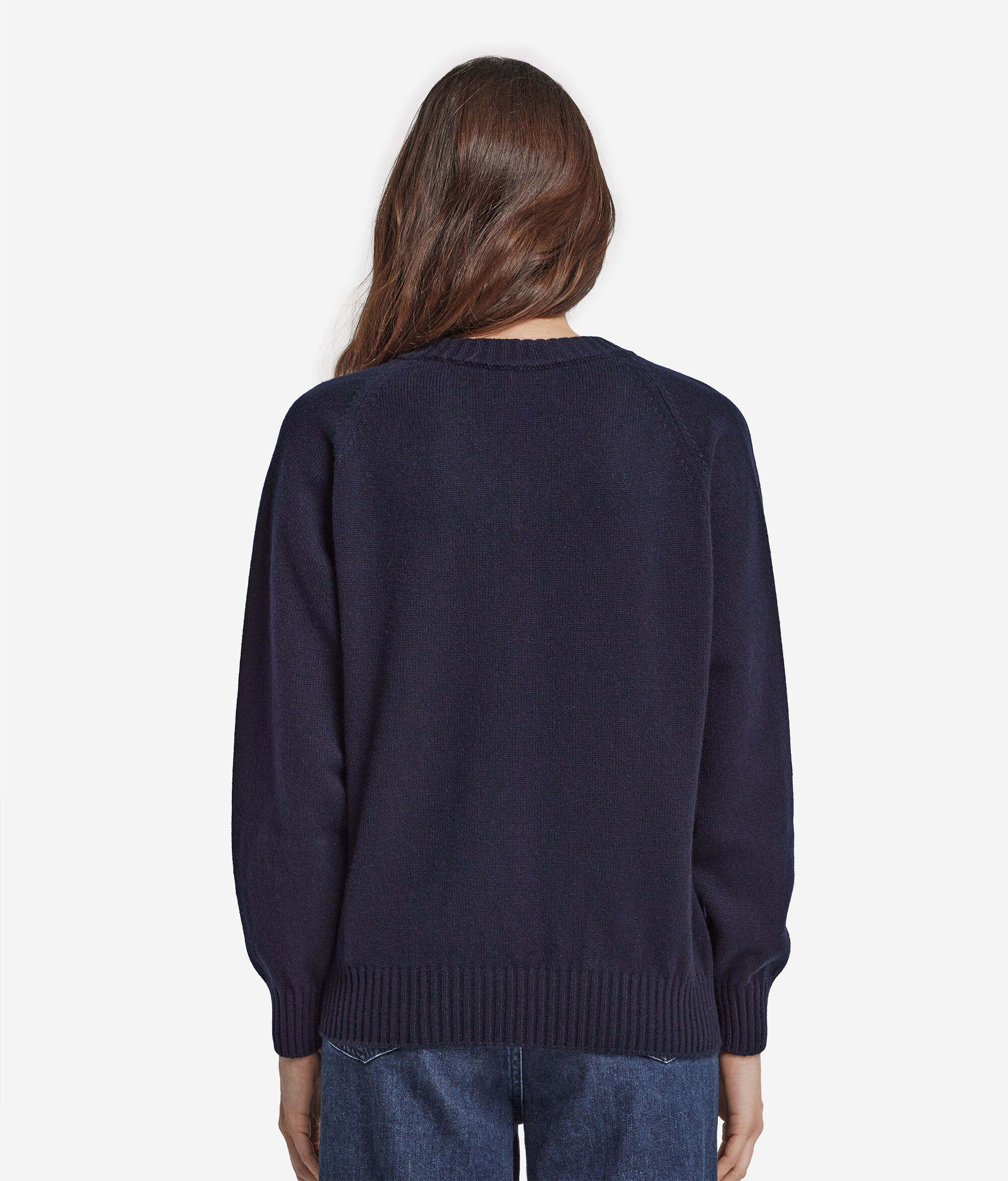 Pull à col V et emmanchures marteau en cachemire ultra-doux