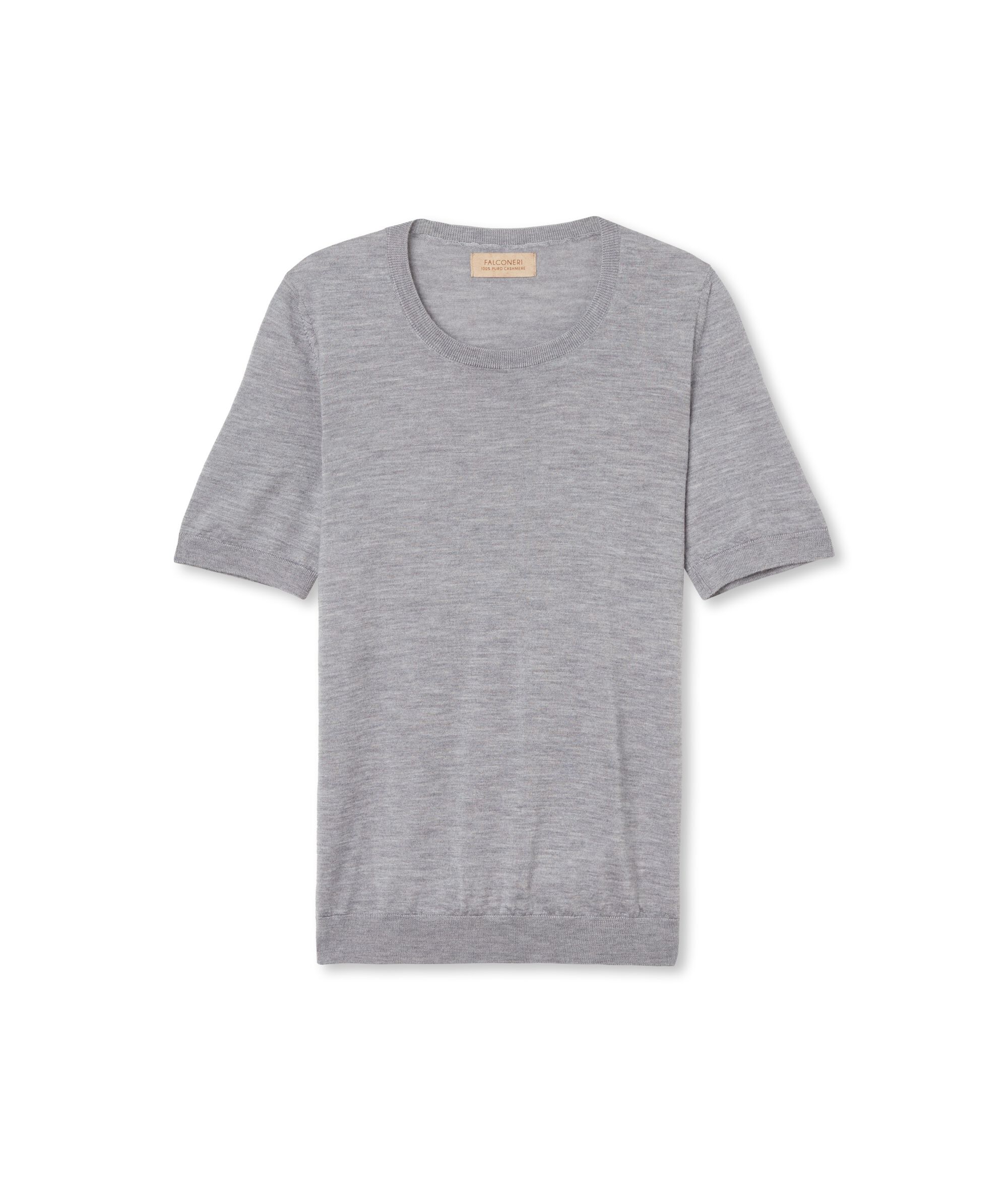 Short-Sleeved Round-Neck Ultrafine Cashmere Top