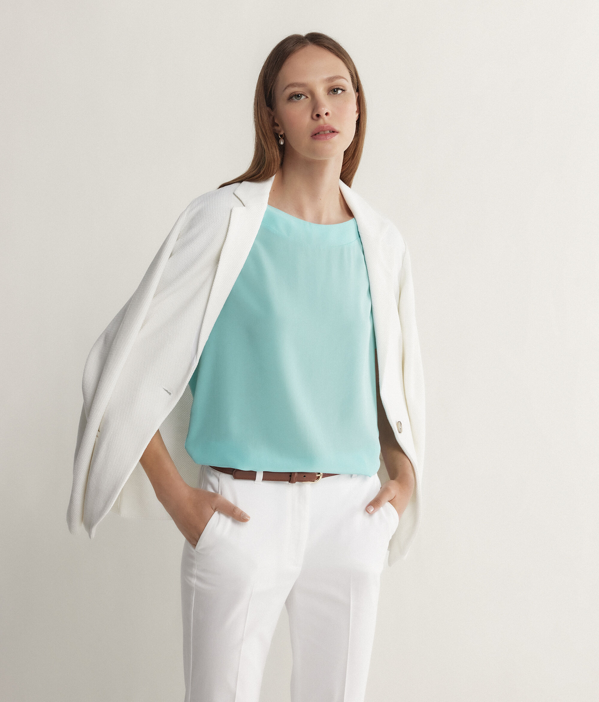 Silk and Modal Boatneck T-shirt