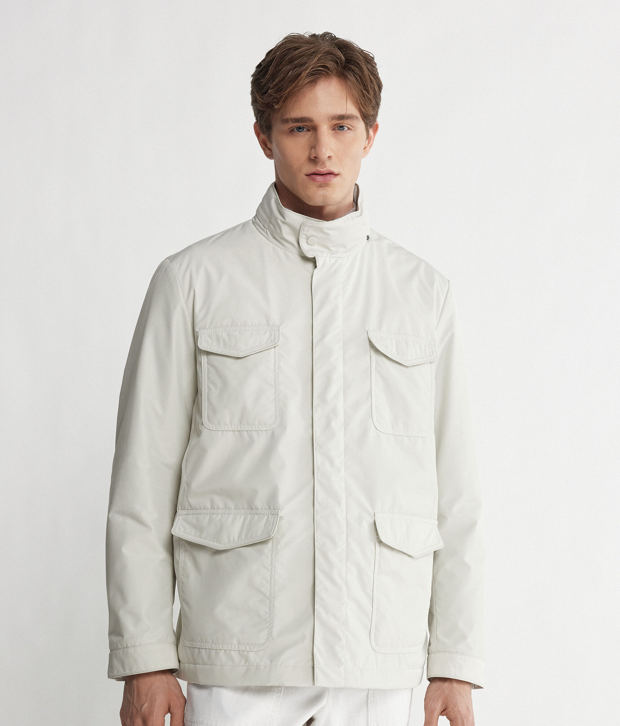 Cashmere Technical Fabric Safari Jacket