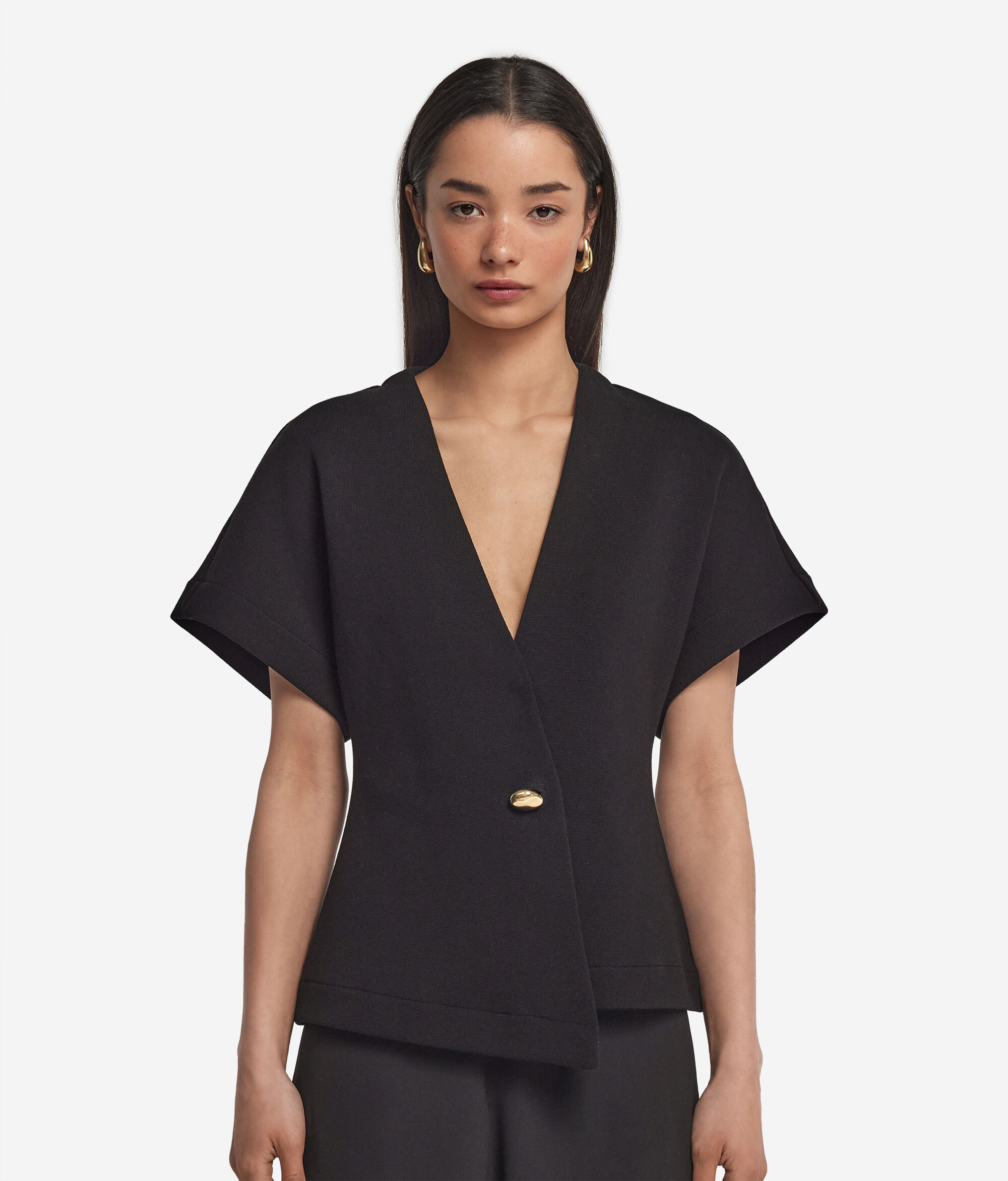 Chaqueta de manga corta tipo kimono