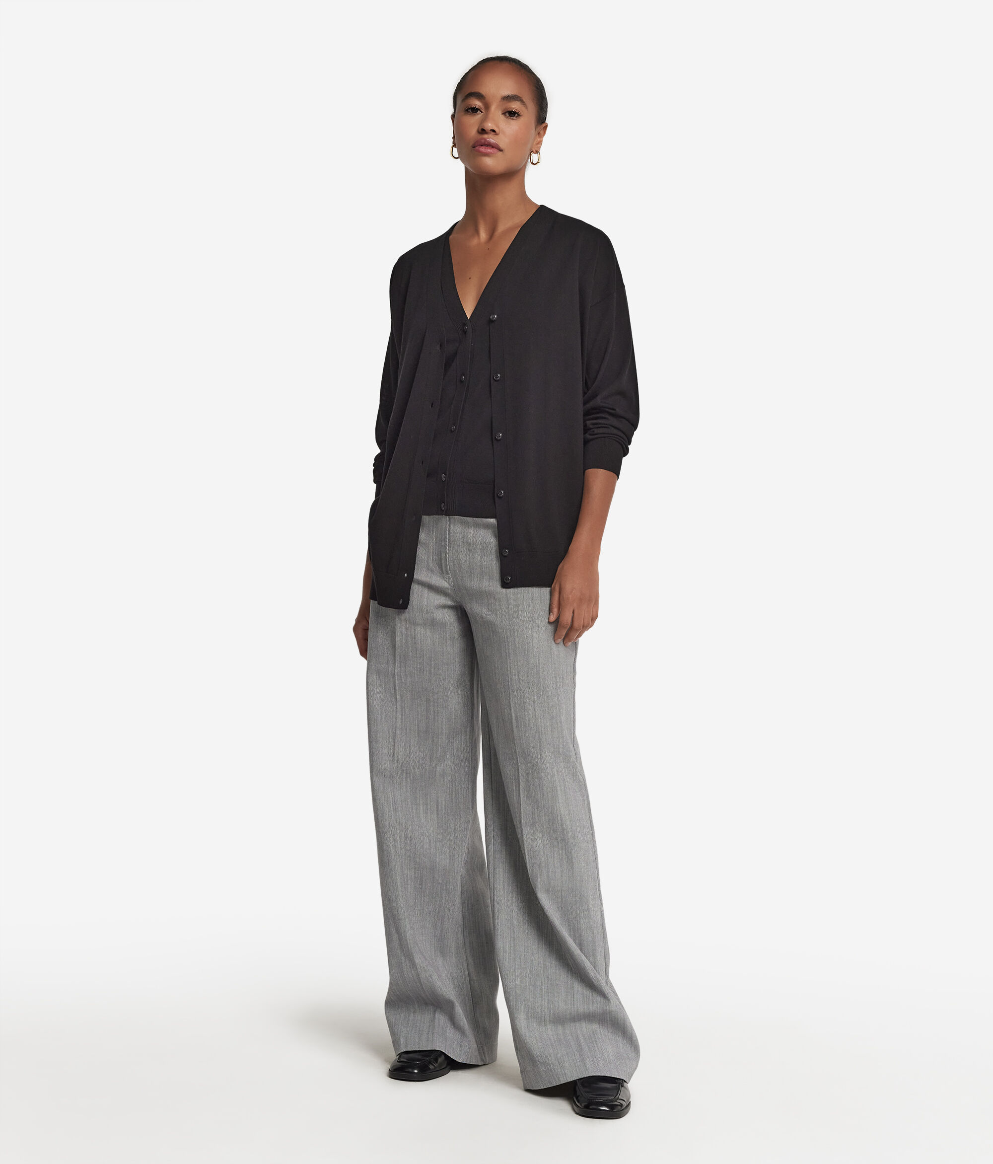 Cardigan a Maniche Lunghe in Seta Cotone
