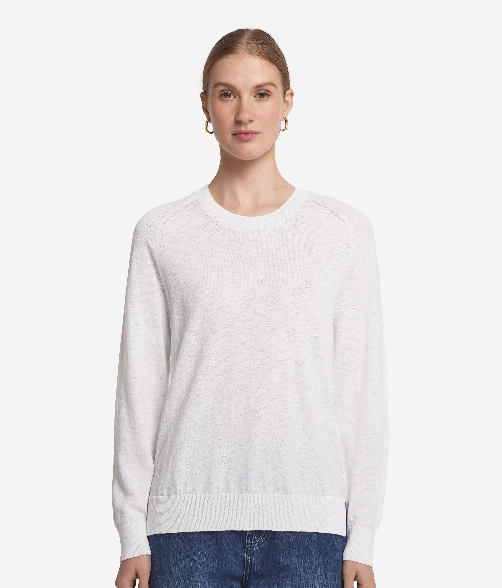 Long Sleeve Crew Neck Twist Sweater