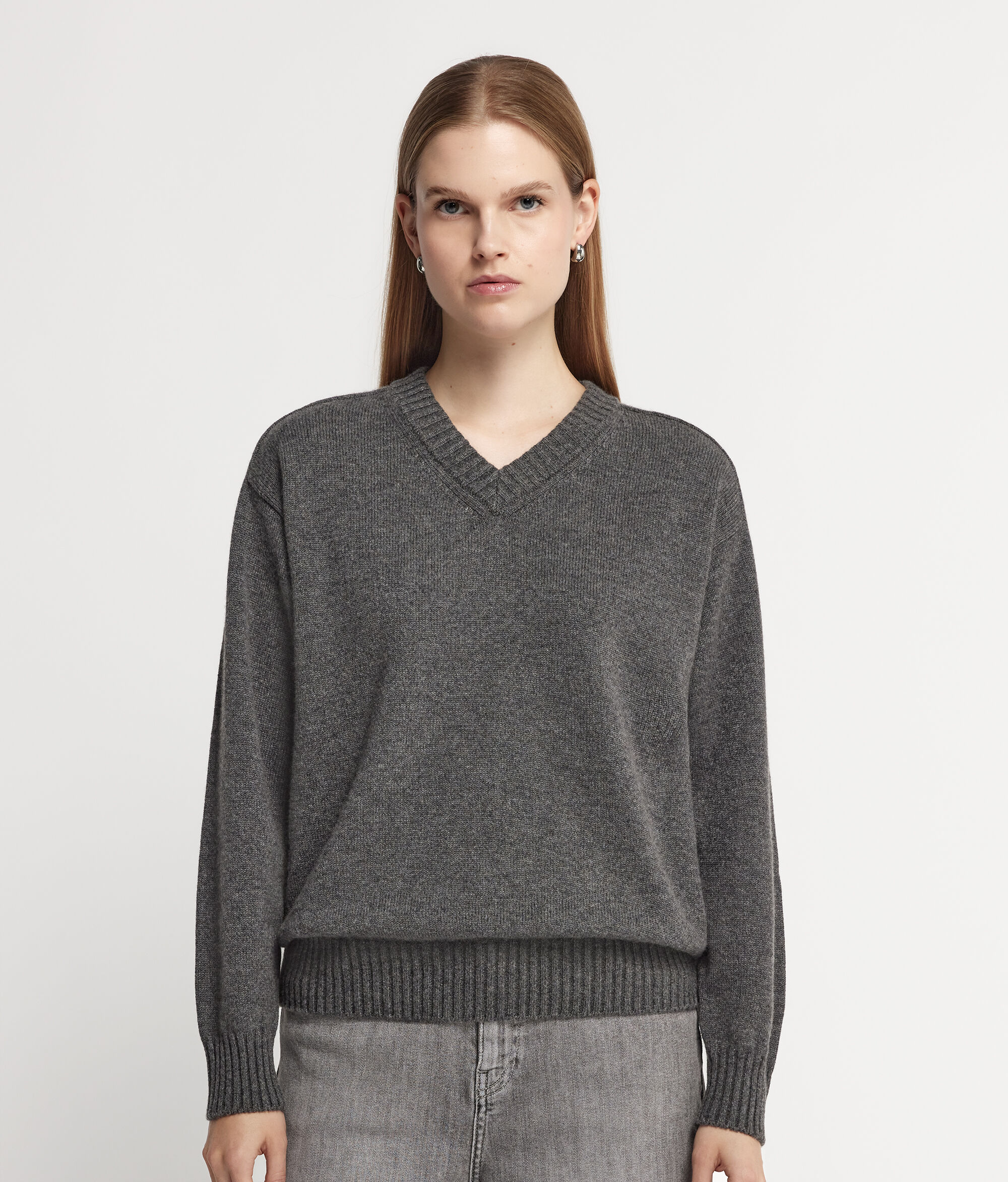 Ultrasoft Cashmere Reglan Omuz Detaylı V Yaka Kazak