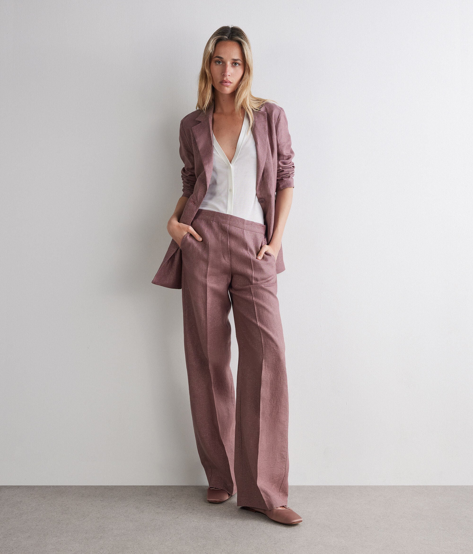 straight leg dress pants womens Lee Women's Relaxed Pants, Imperial Blue, 12 Long theyre a statement Straight-leg pants in lam linen