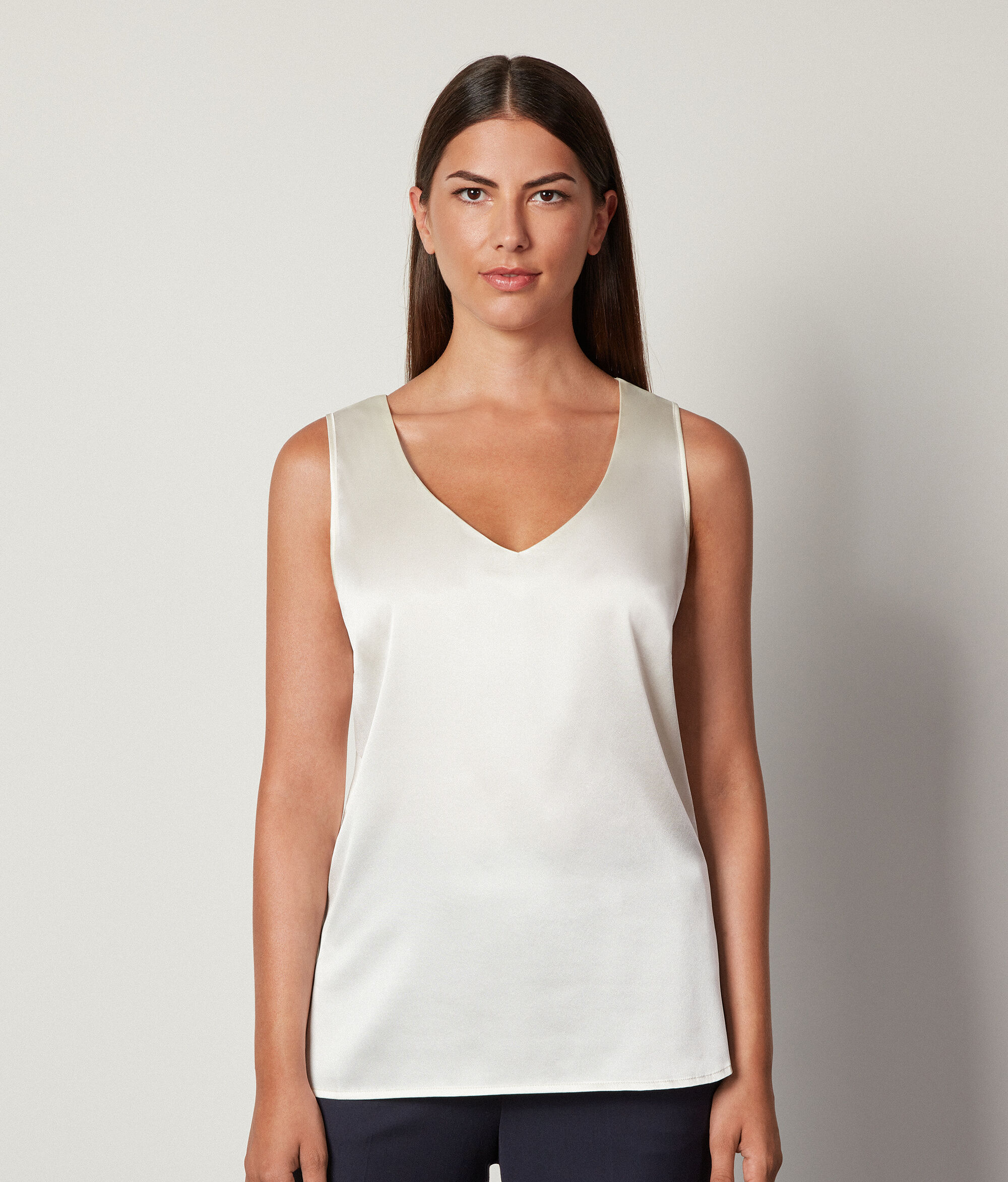 Silk V-Neck Tank Top
