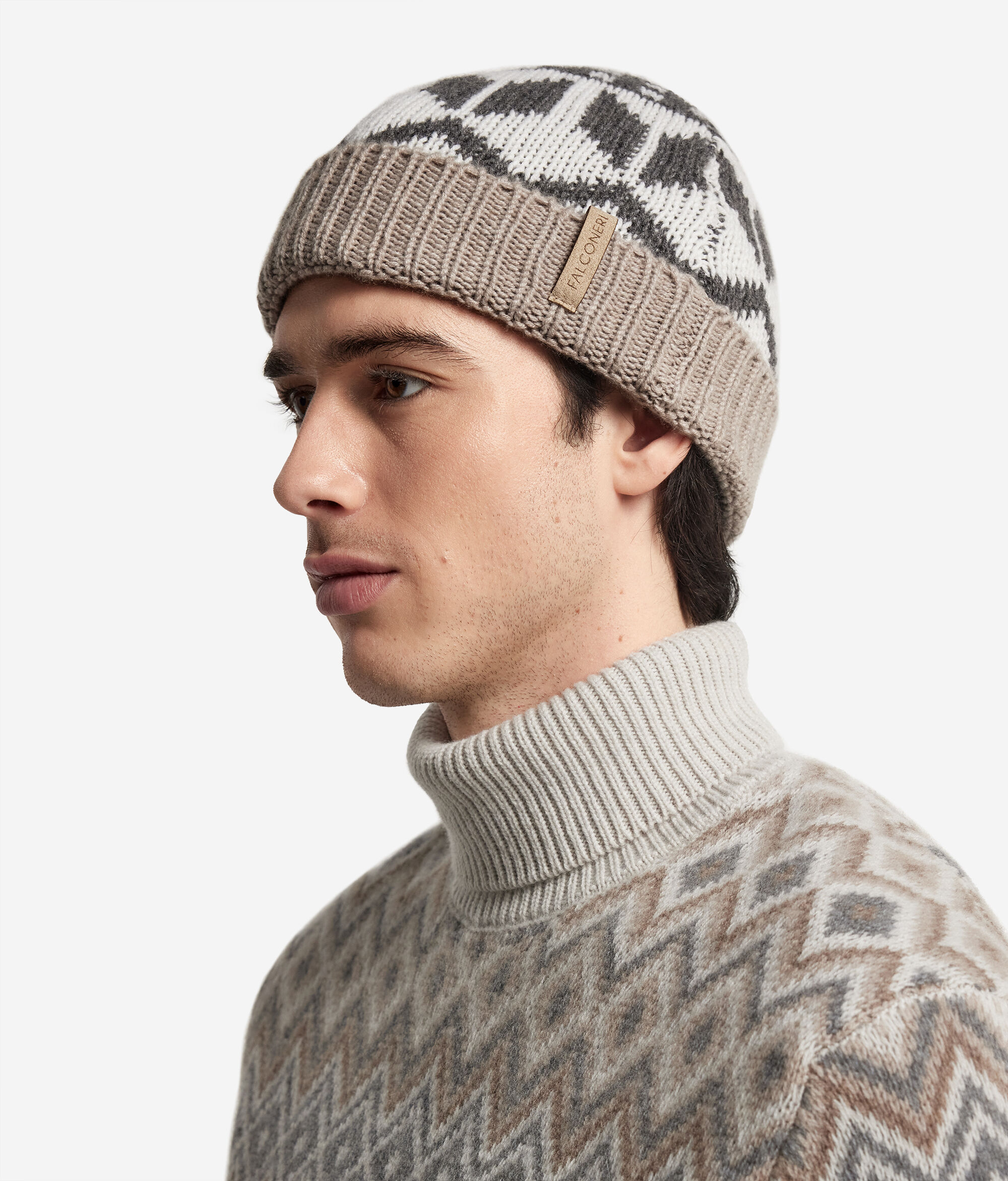 Berretto in Cashmere Jacquard