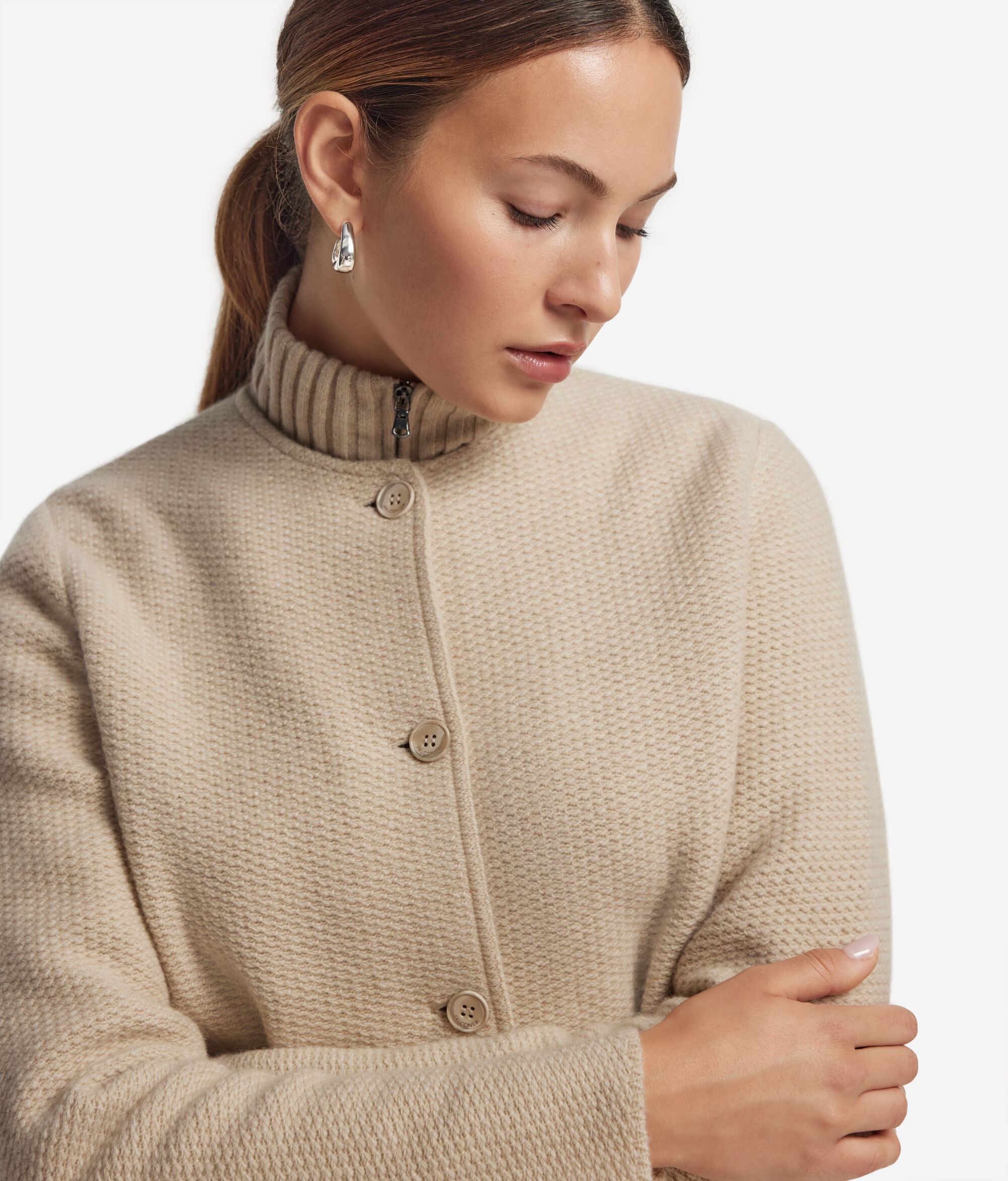 Rundhals-Blazer aus Wolle und Kaschmir