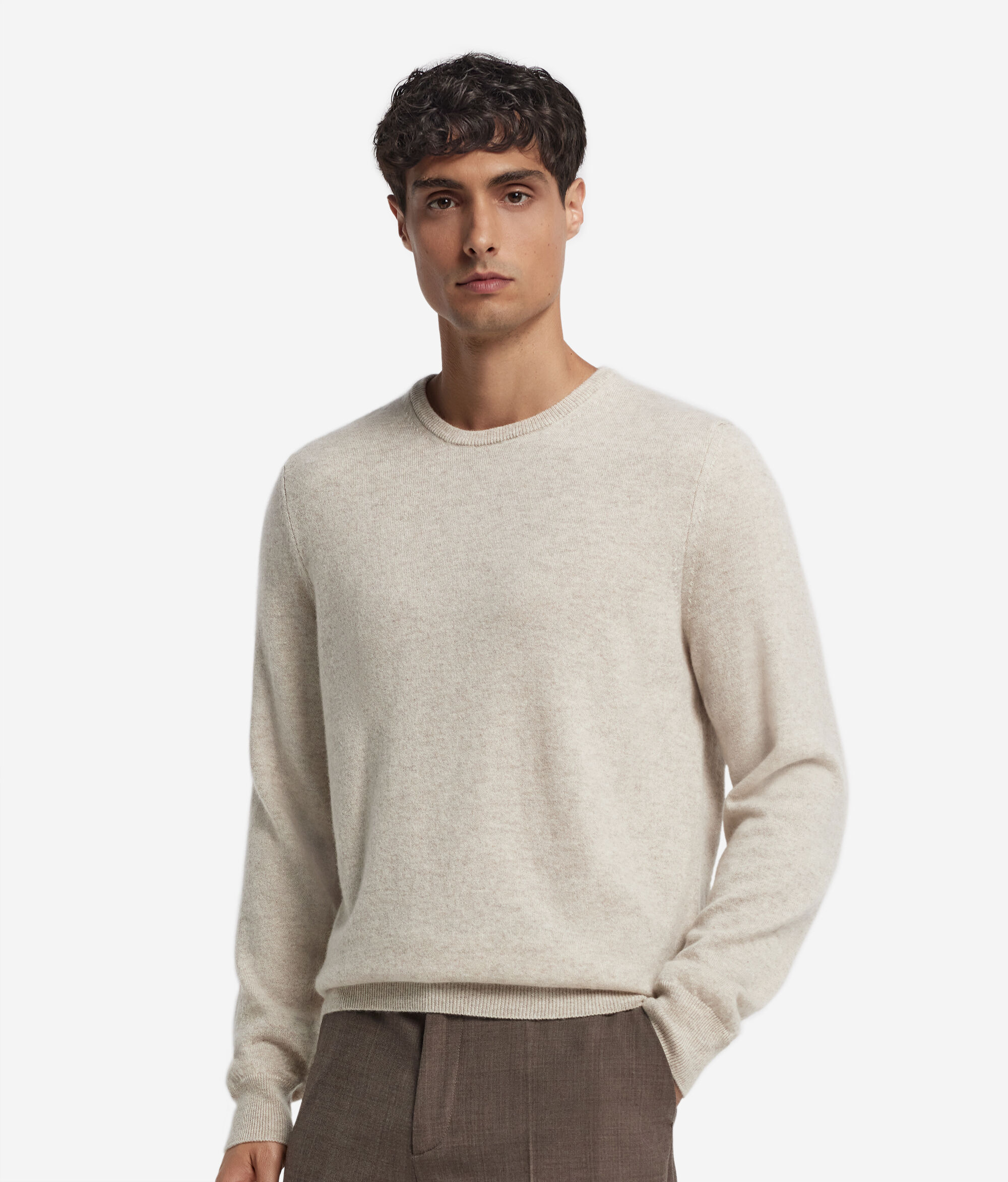 Jersey con cuello redondo de cashmere ultrasoft