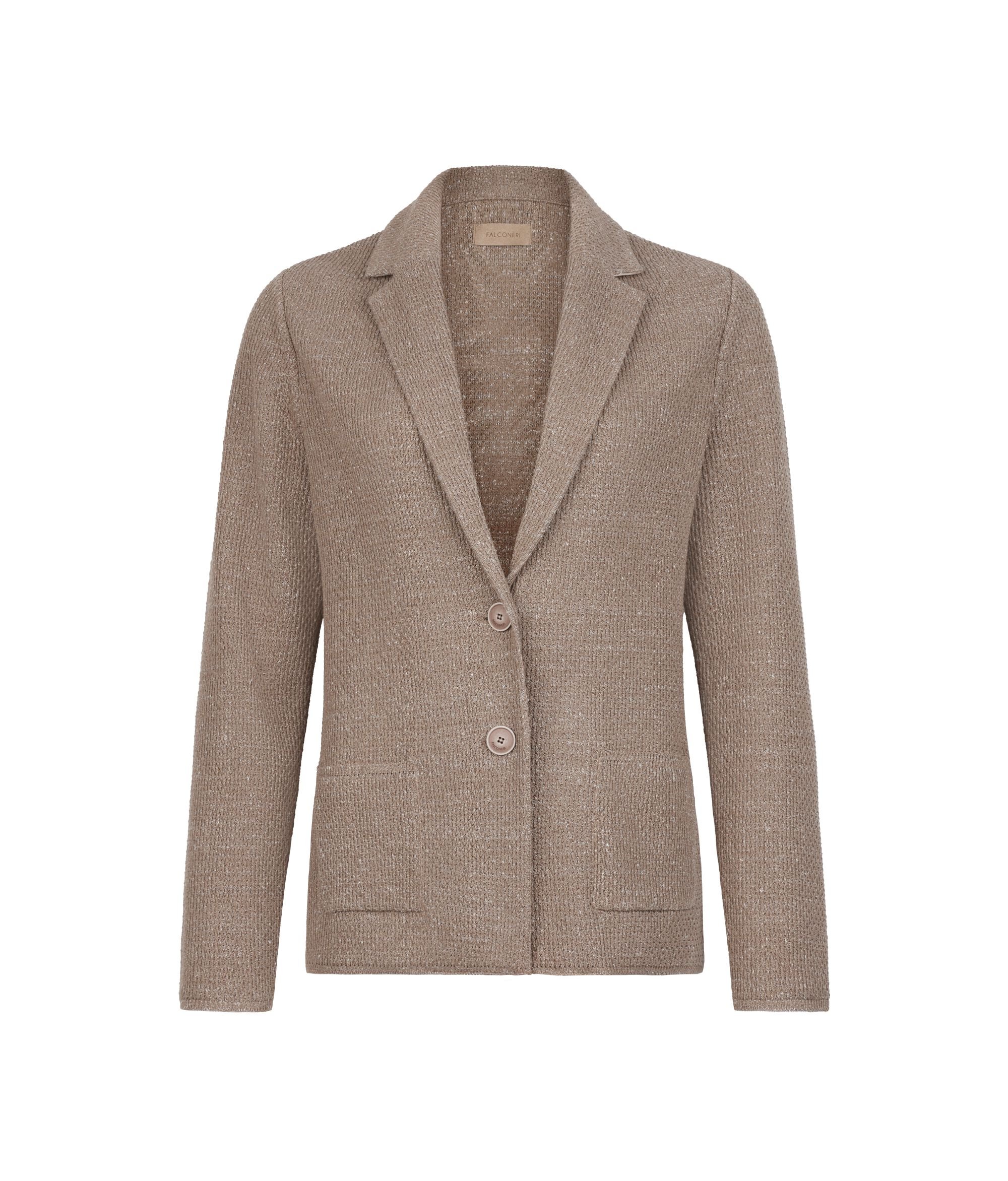 Giacca in maglia moulinè in cotone lino