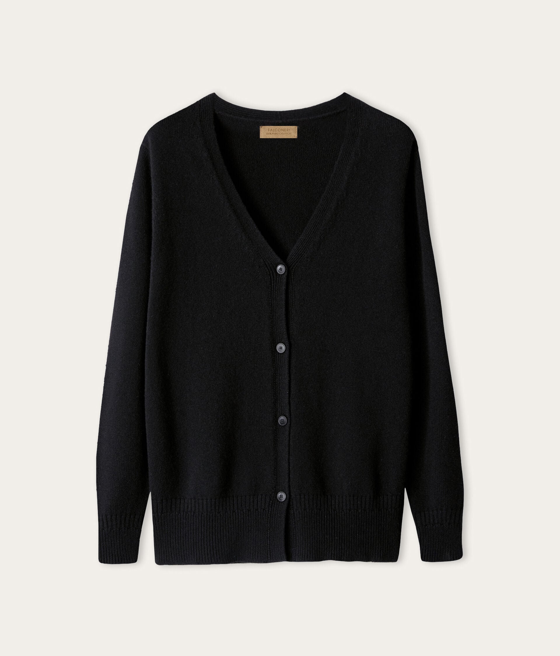 Ultrasoft Cashmere cardigan with varied rib and slits