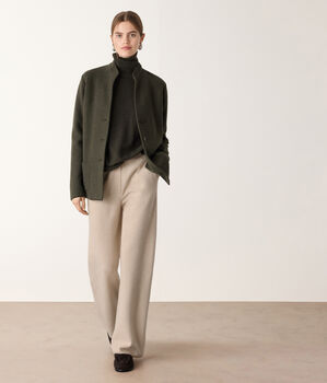 Pantalone bicolore in lana cashmere