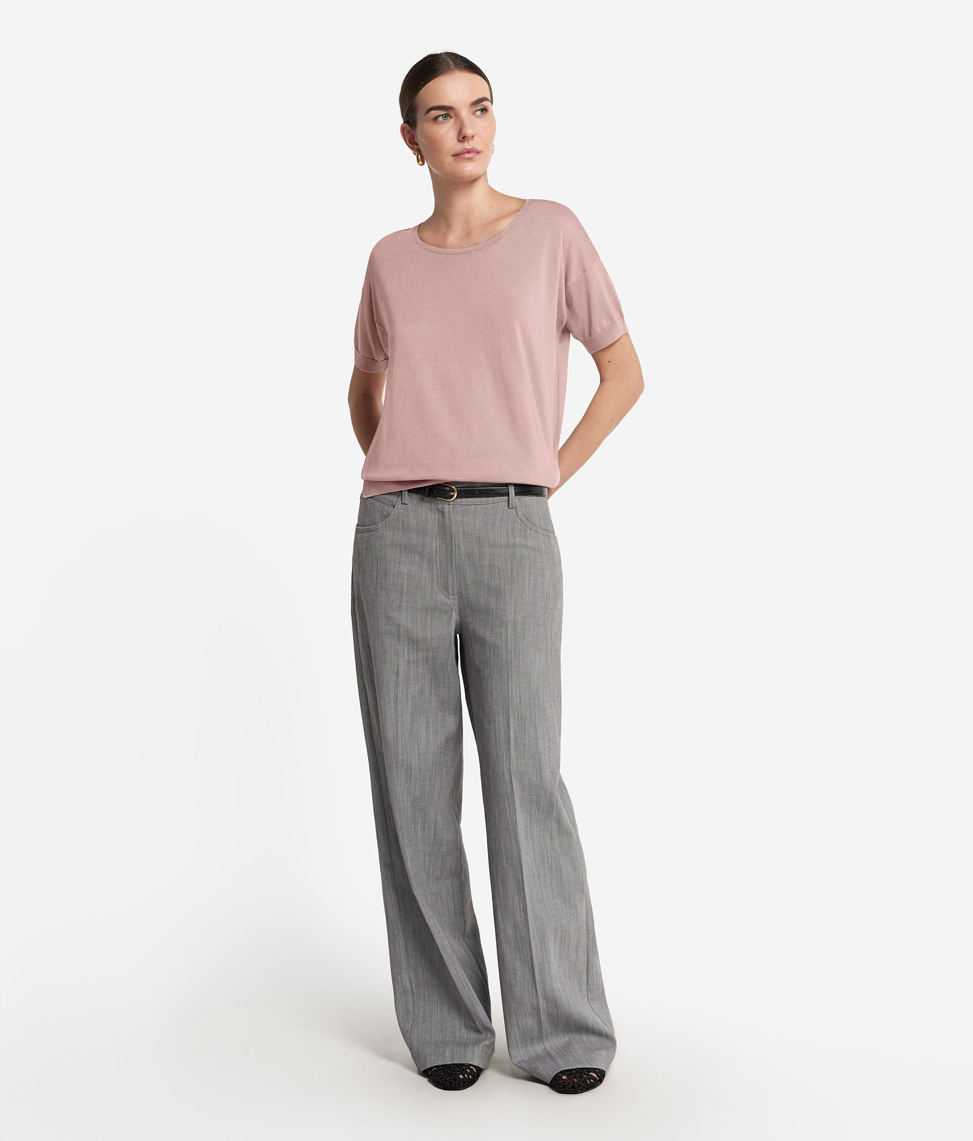 Silk and Cotton Round-Neck Jumper