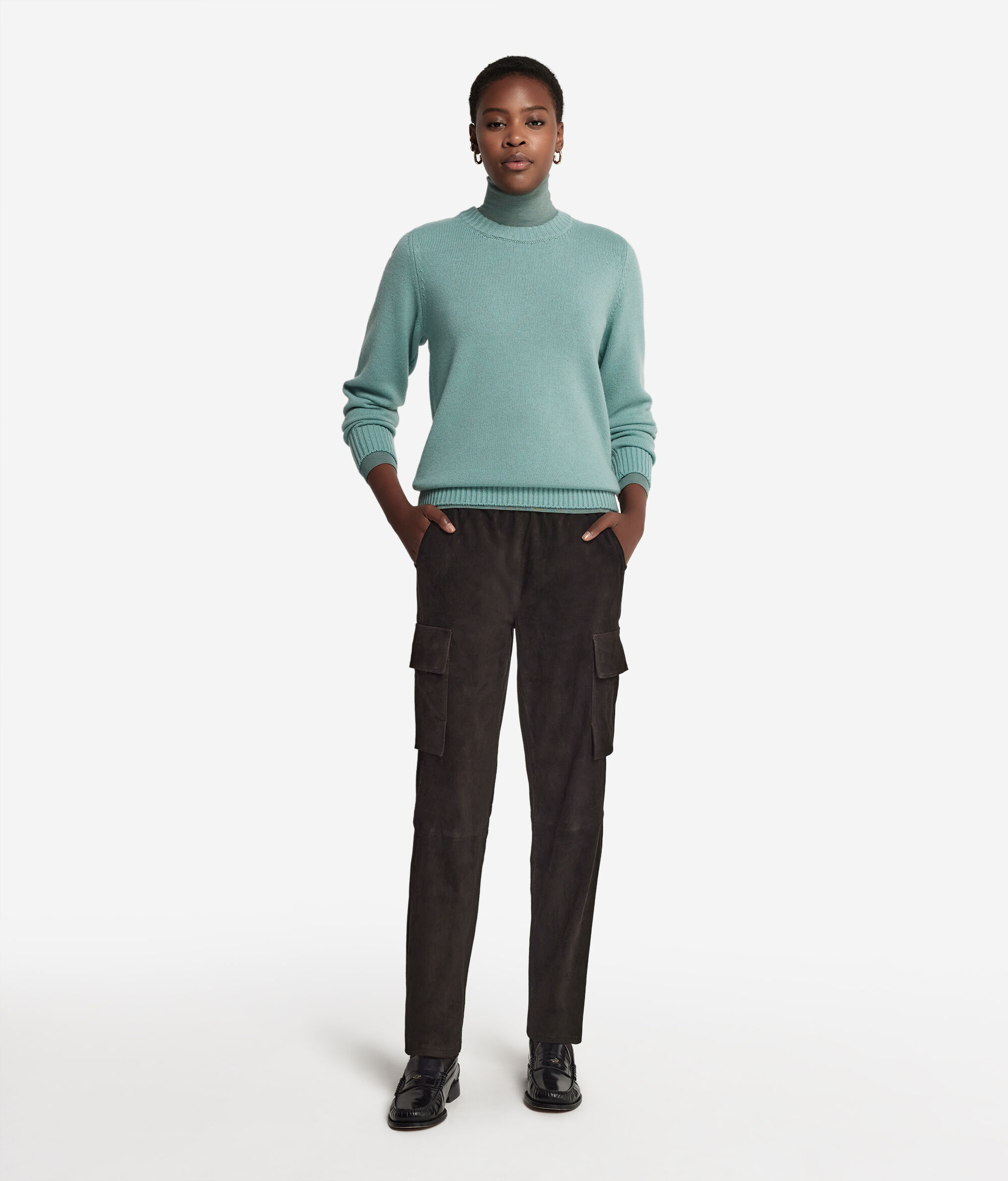 Ultrasoft Cashmere Reglan Omuz Detaylı Yuvarlak Yaka Kazak