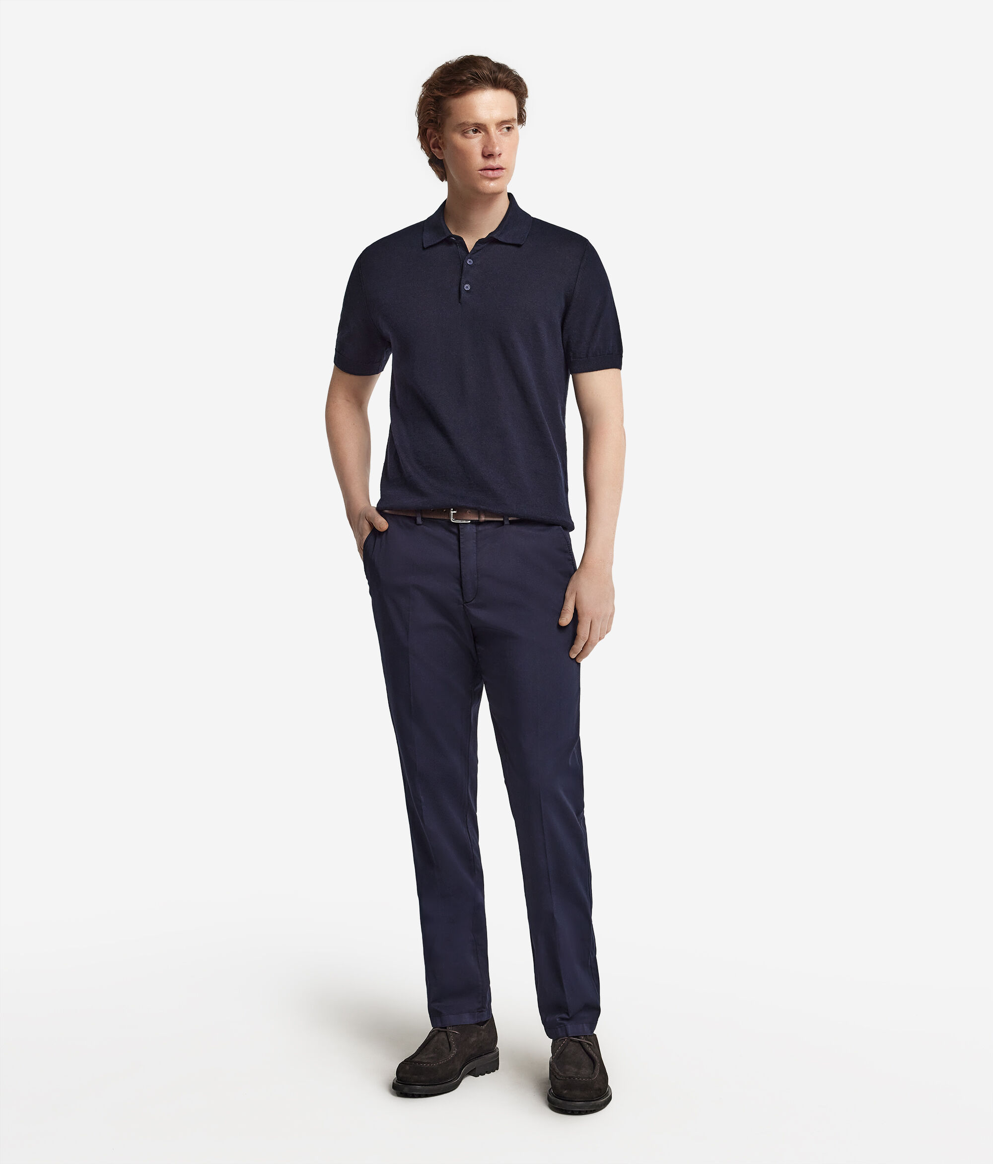 Cotton Linen Short-Sleeved Polo Shirt