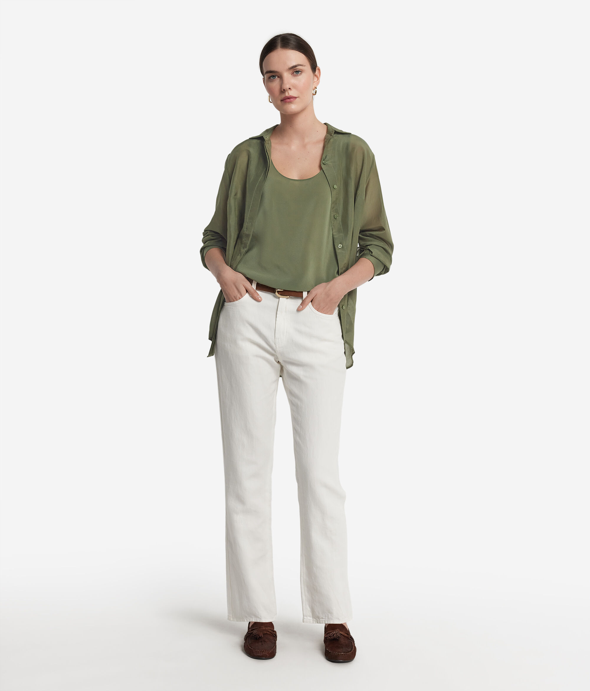 Silk Scoop Neck Tank Top