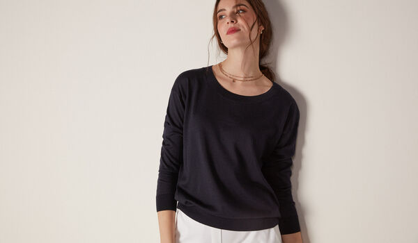 Maglia Girocollo in Seta Cotone