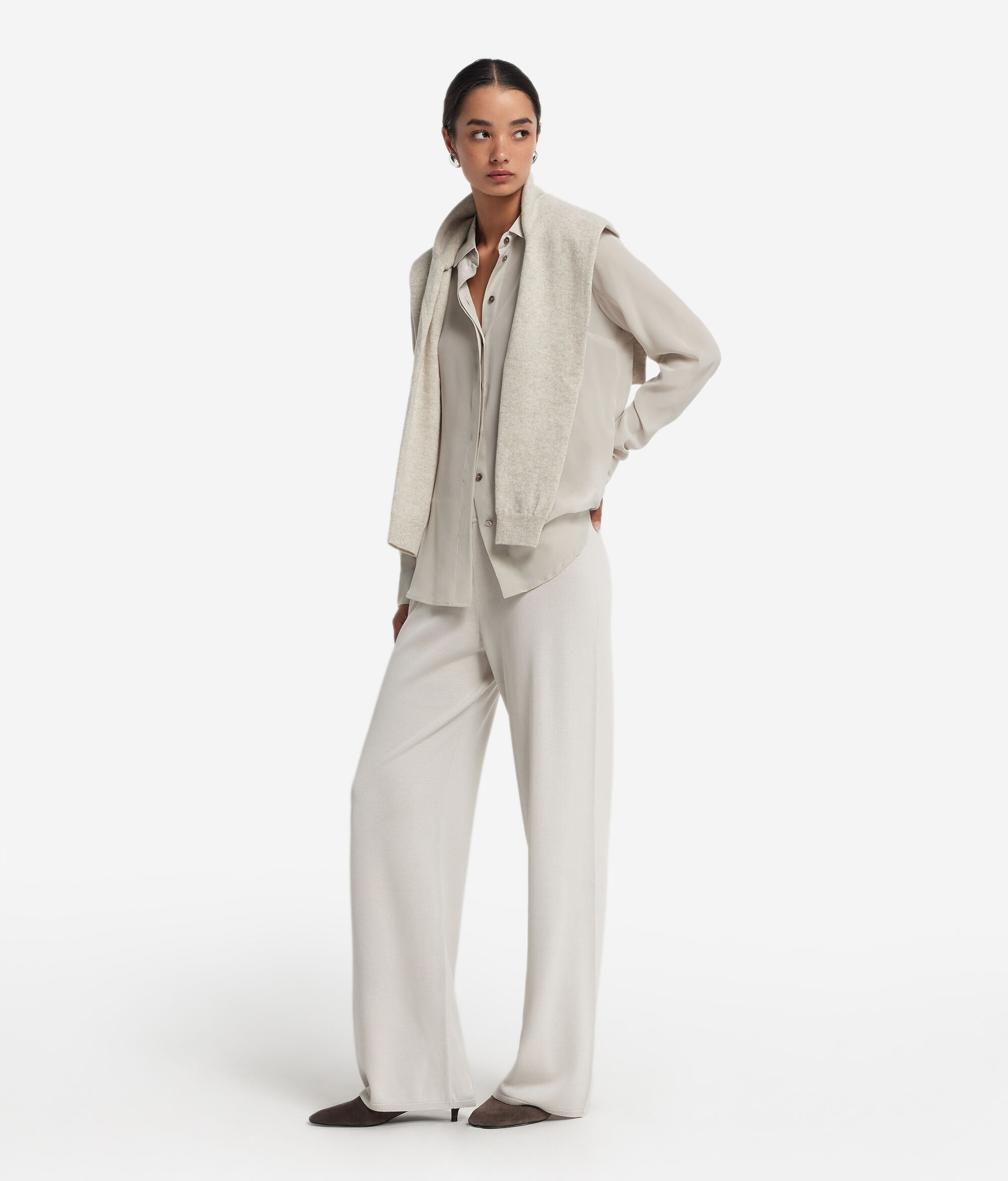 Silk and Cotton Palazzo Pants