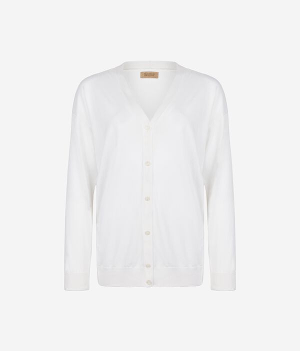 Кардиган из шелка и хлопка