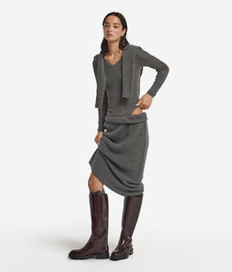 Body a costina in Cashmere Ultrafine - GREY