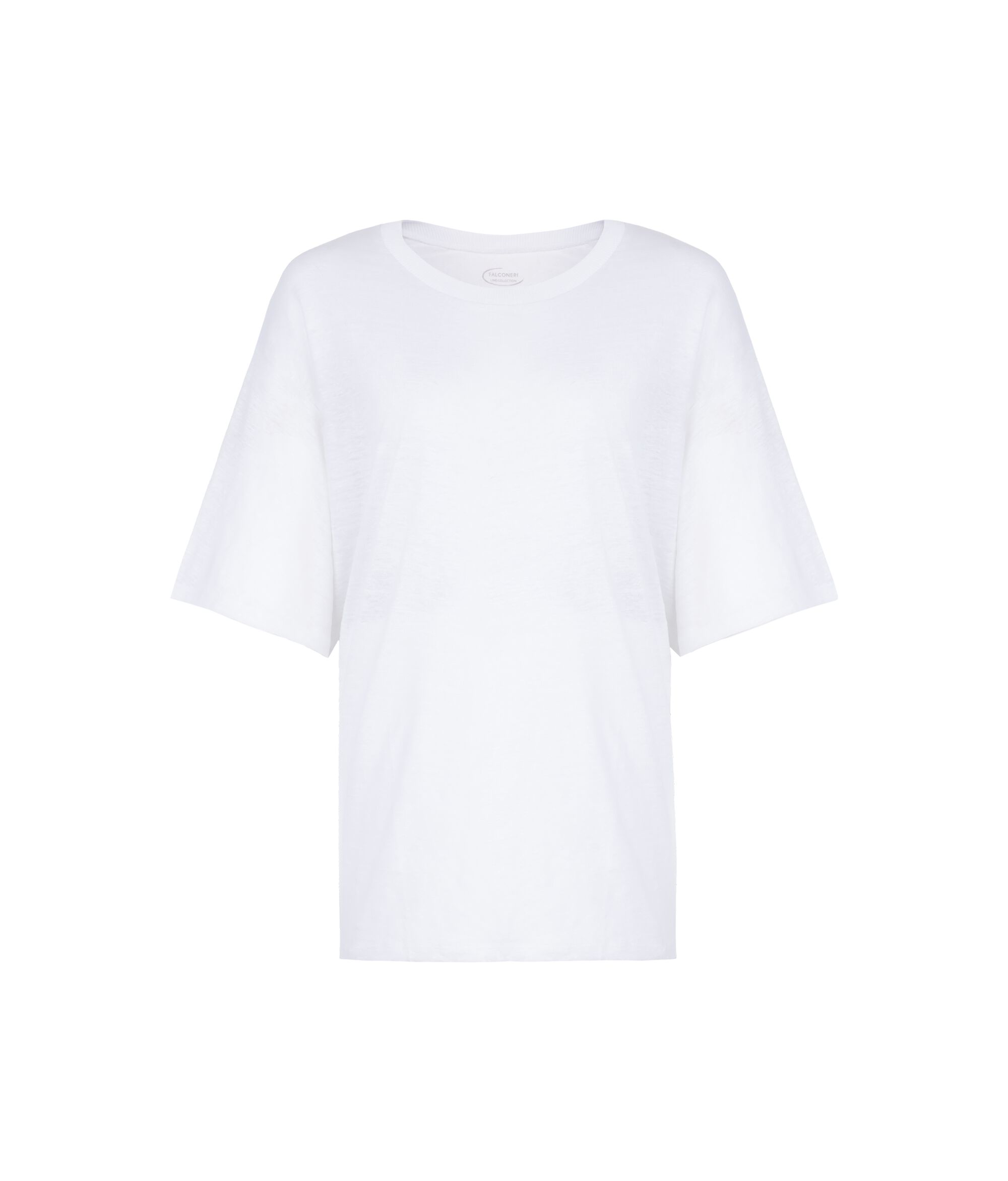 ニットトリミング リネン クルーネック Tシャツ Colore ホワイト