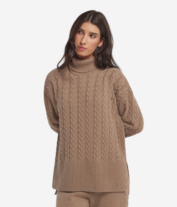 Водолазка с косами из ультрамягкого кашемира