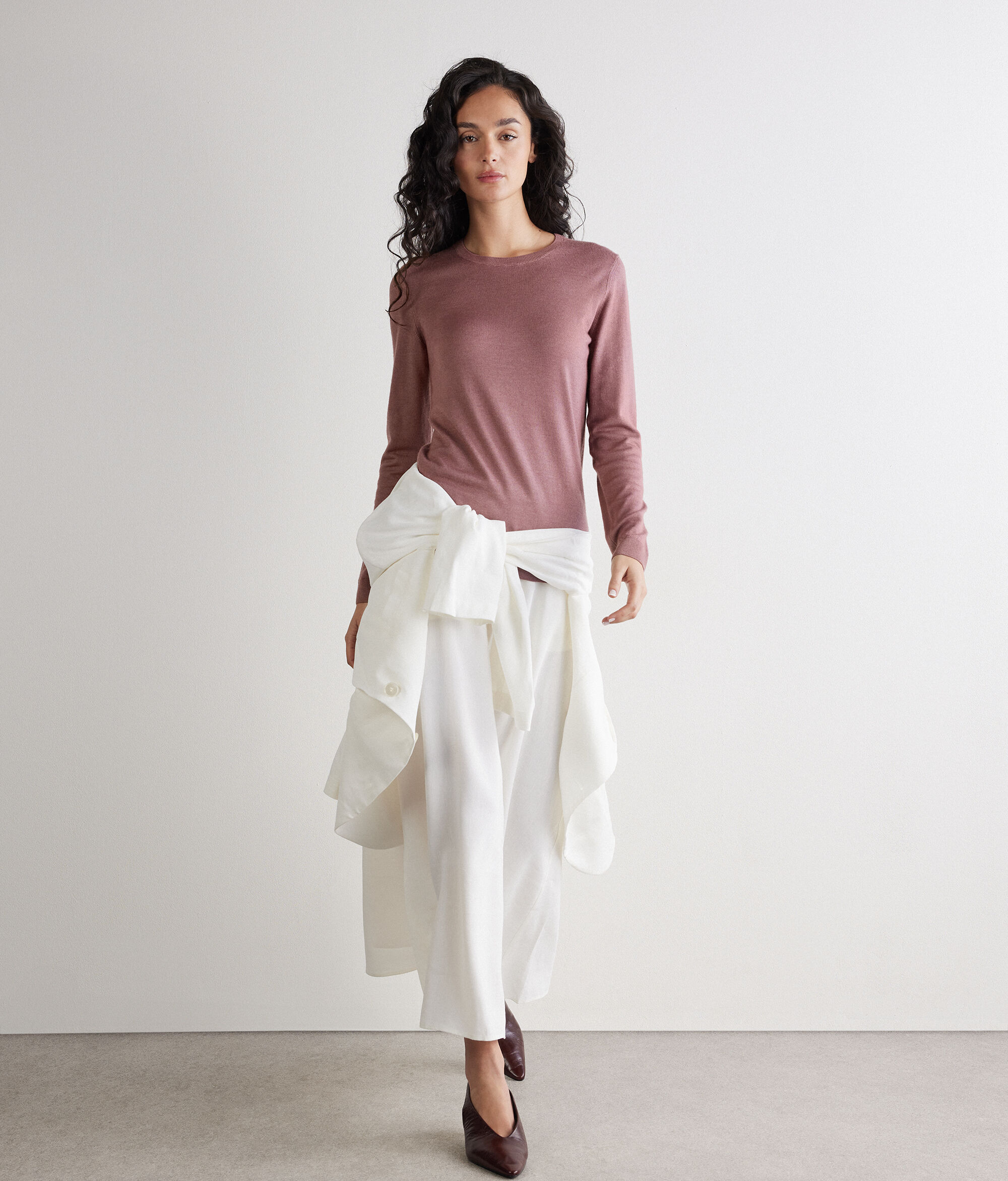 Pull à col rond en cachemire ultra-fin