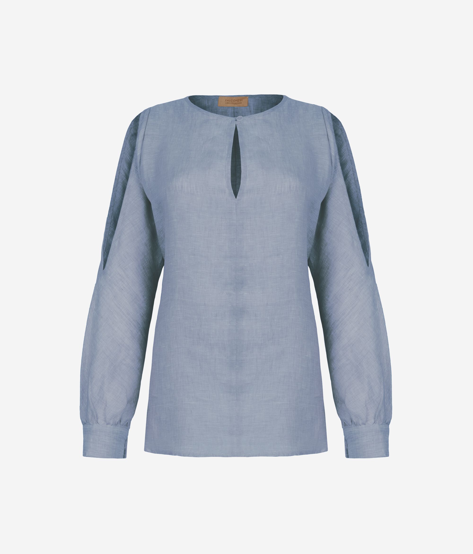 Camisa con cortes en los hombros de lino