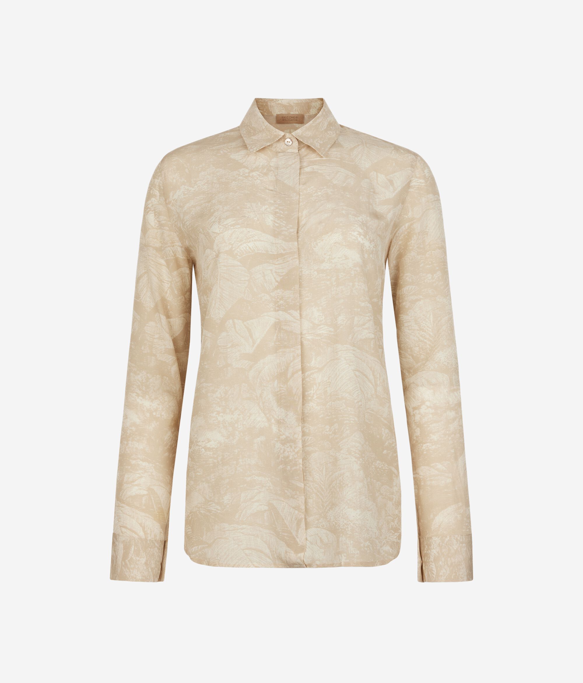 Nyomott Mintás Selyem Ing Gallérral