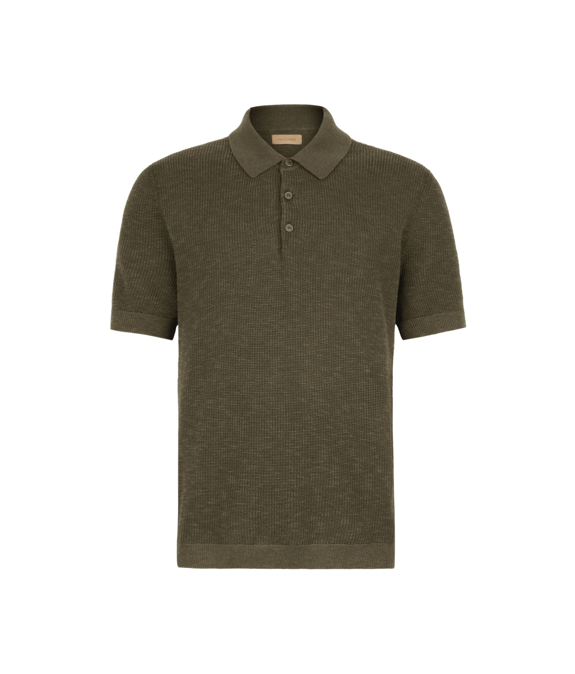 Waffle stitch cotton polo shirt