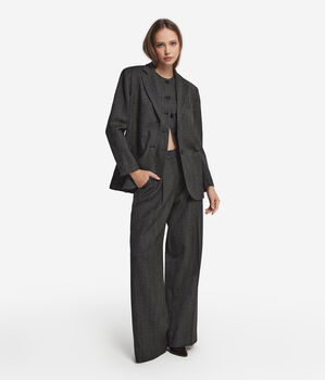 Oversized blazer in herringbone wool