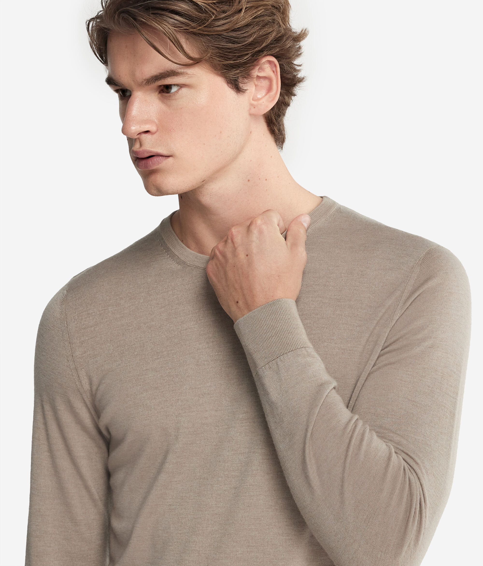 Pull homme en cachemire ultra-fin à col rond