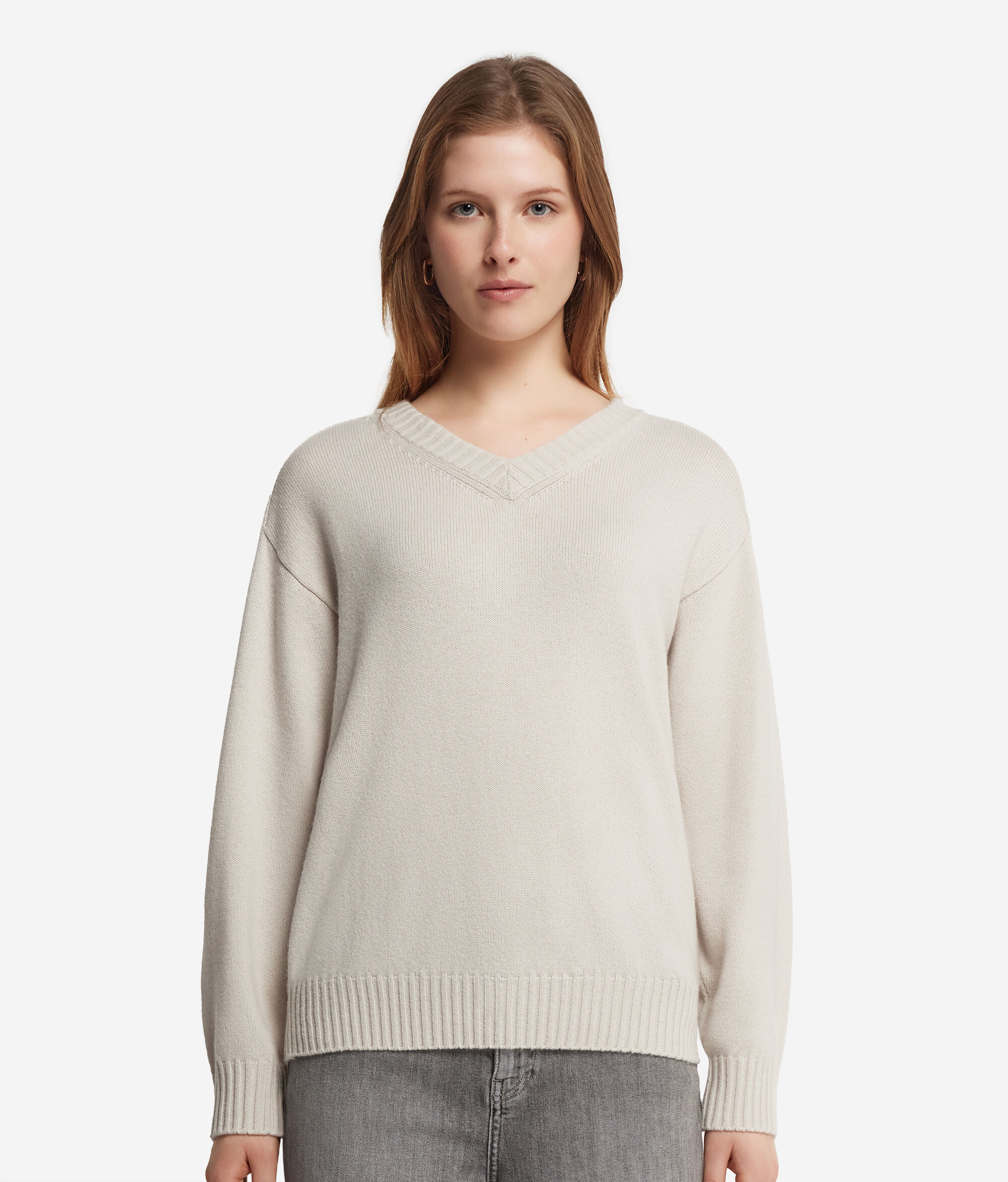 Jersei amb escot en punta i espatlla martell de Cashmere Ultrasoft