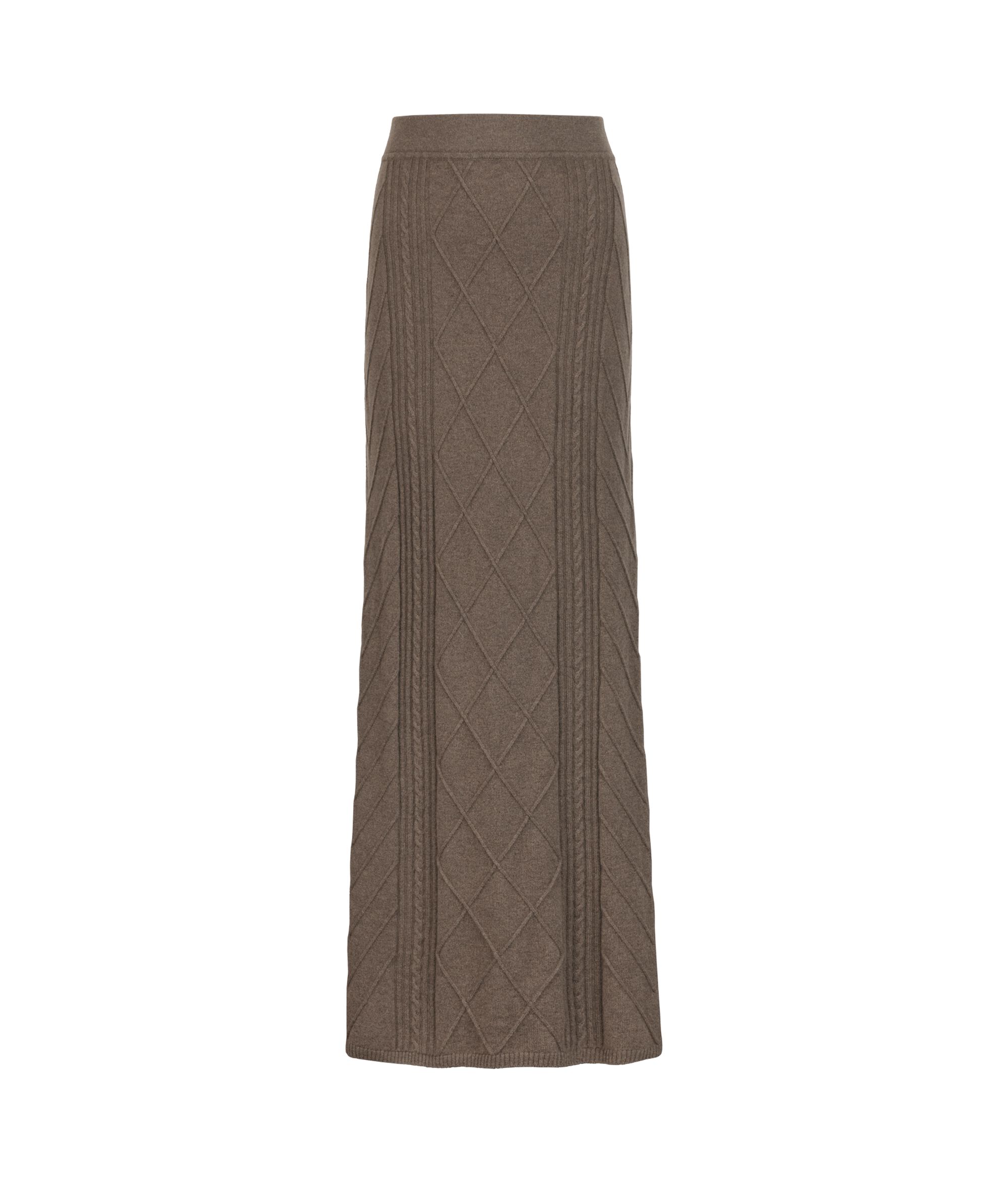 Mixed-Stitch Ultrasoft Cashmere Skirt