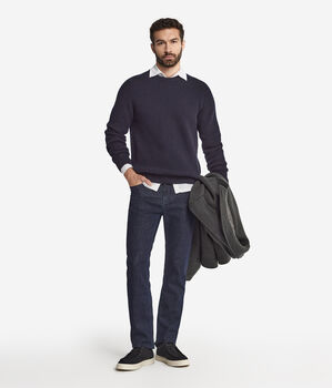 Jersey con cuello redondo de cashmere ultrasoft en punto inglés
