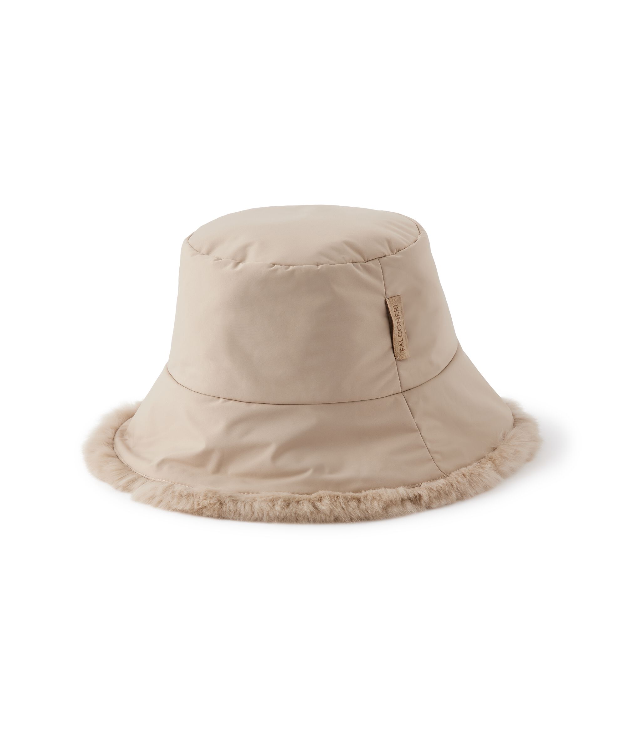 RABBIT HAIR blend • BUCKET HAT • SCARF Reversible rabbit fur and technical fabric bucket hat  main image 2
