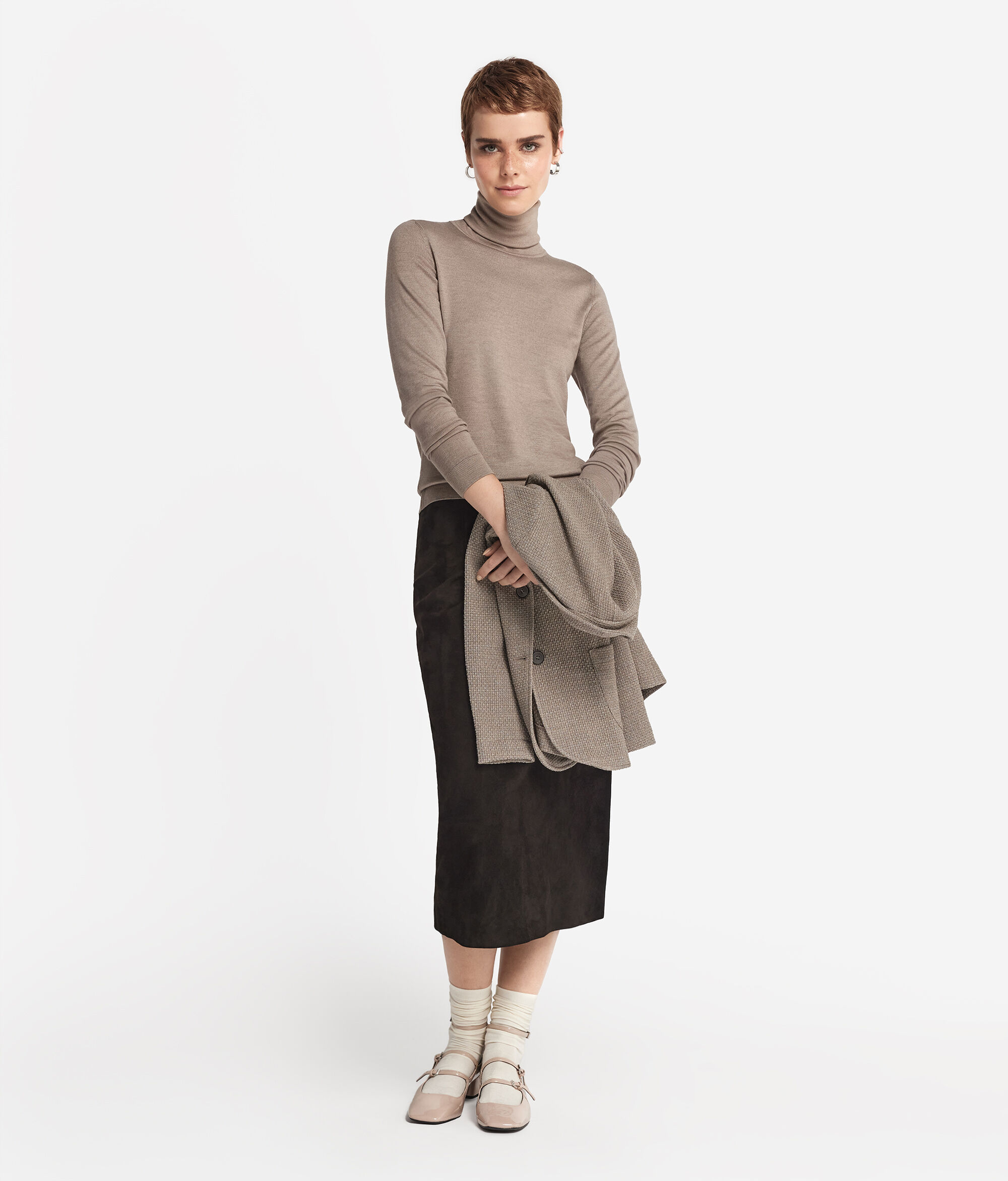 Camisola de Gola Alta em Ultrafine Cashmere