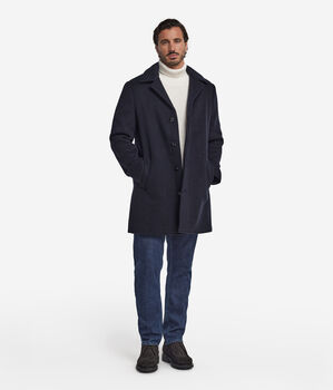 Manteau à boutonnage simple en cachemire ultra-doux