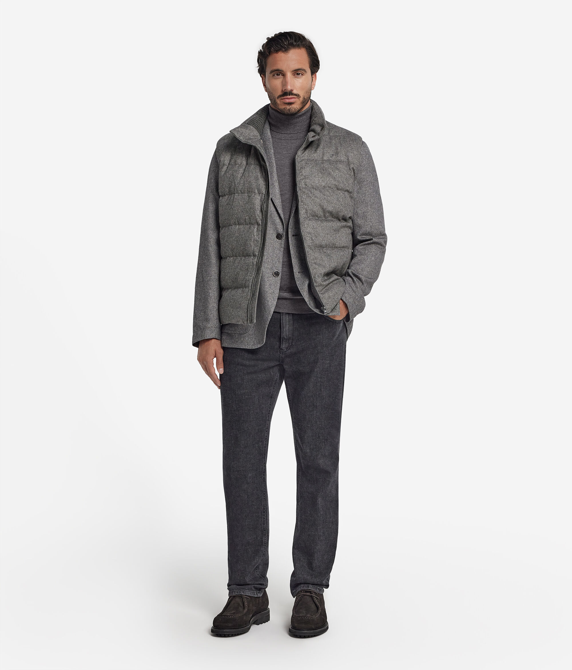 Cashmere and silk down vest