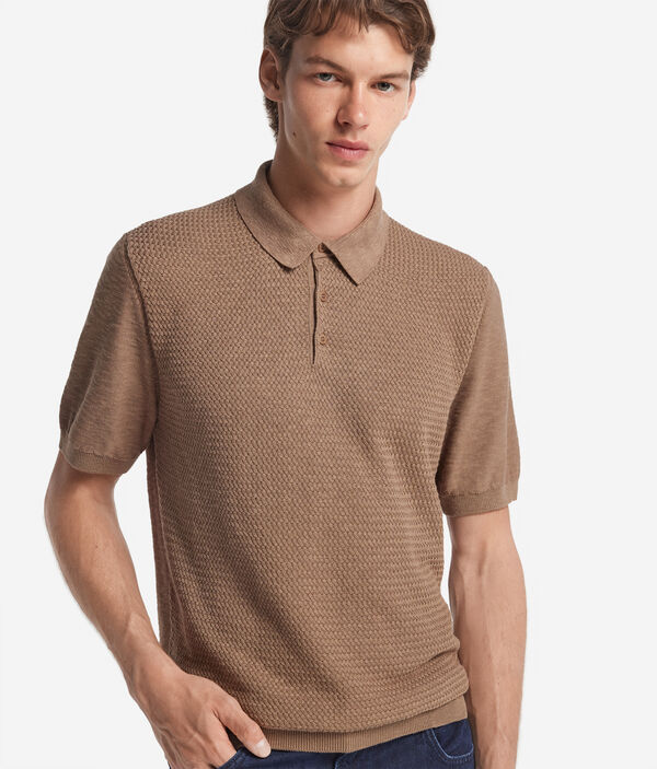 Поло в шашечку с коротким рукавом