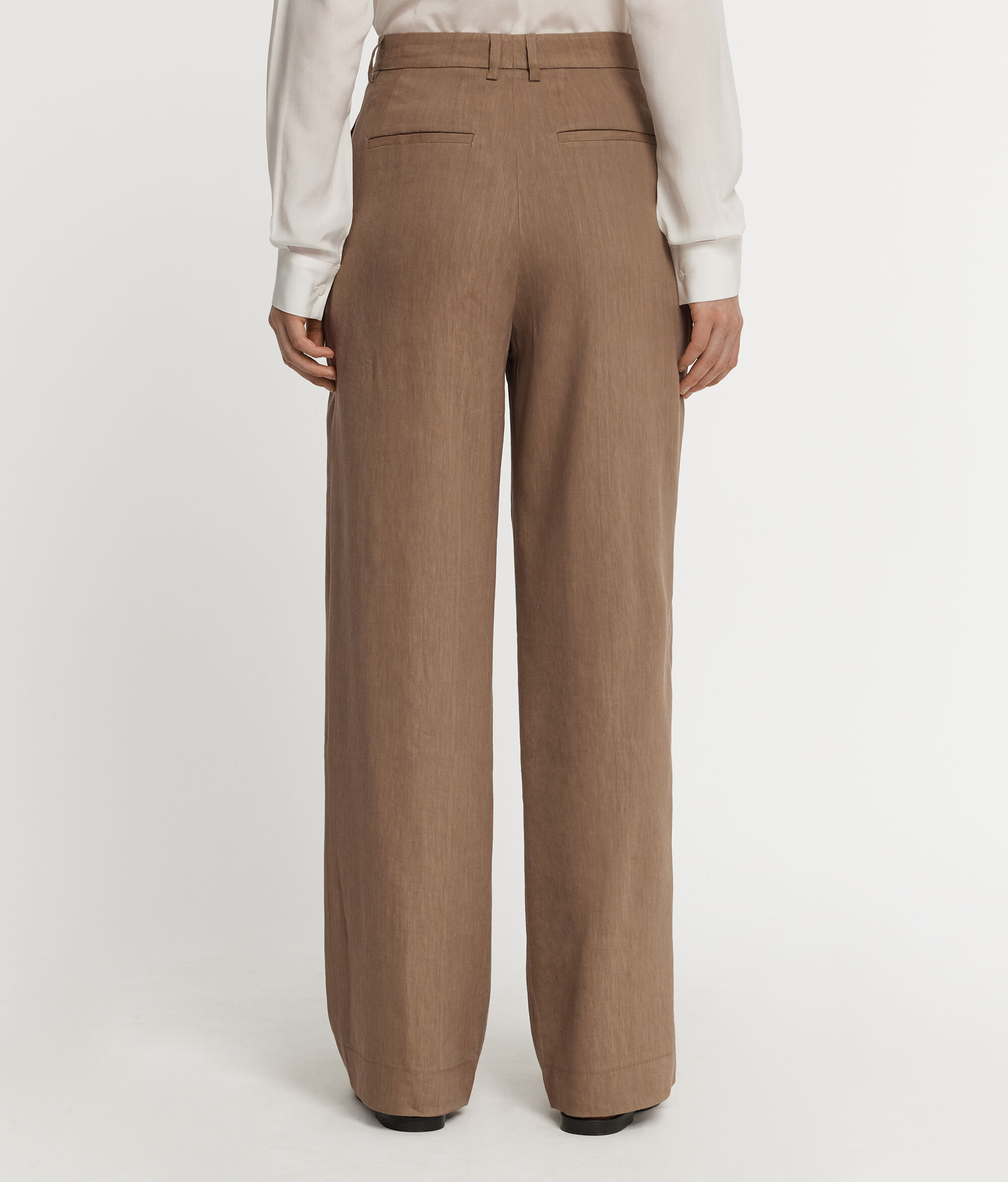 Linen Viscose Wide-Leg Trousers